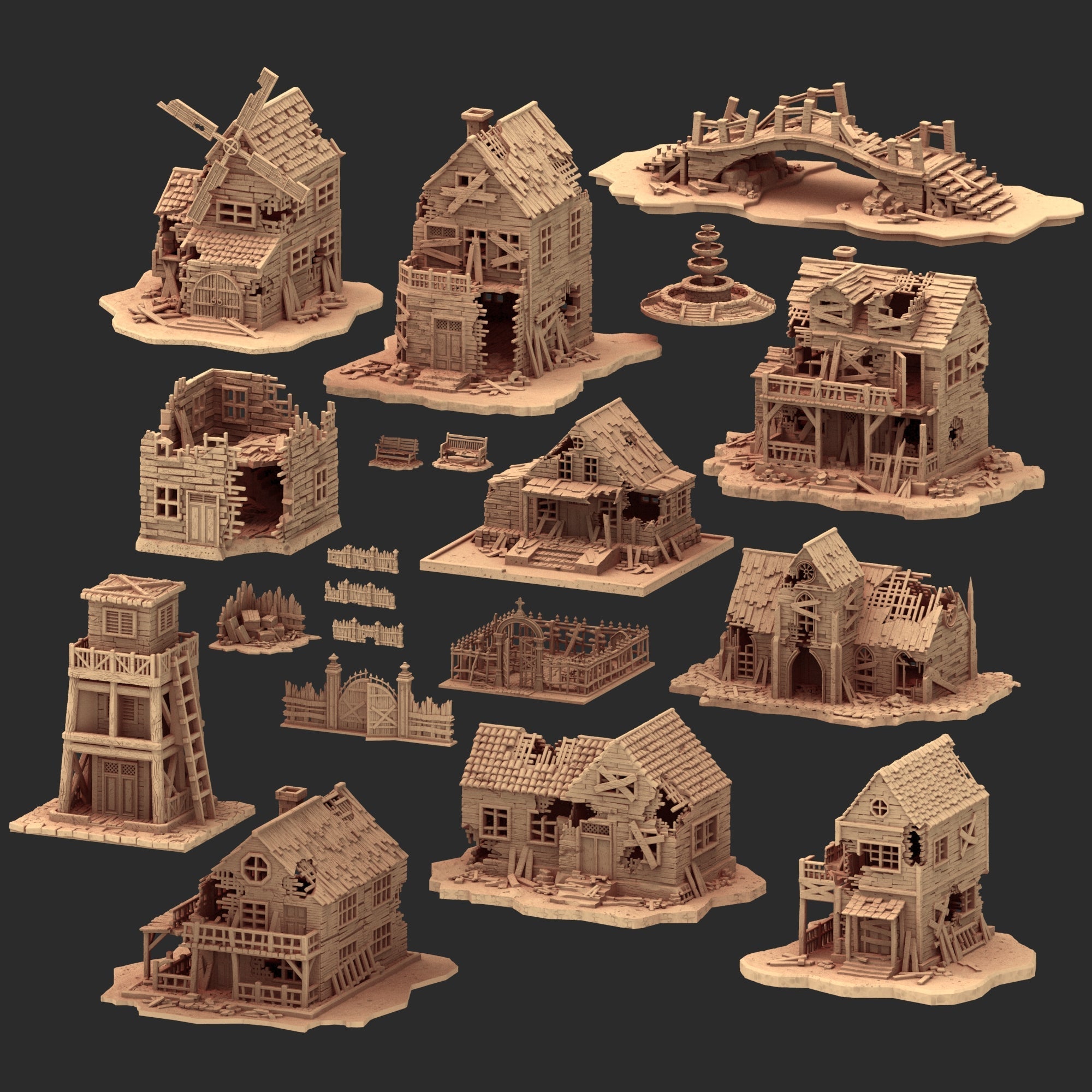 Haunted Wild West &amp; Classic Western Towns (STL Sets)