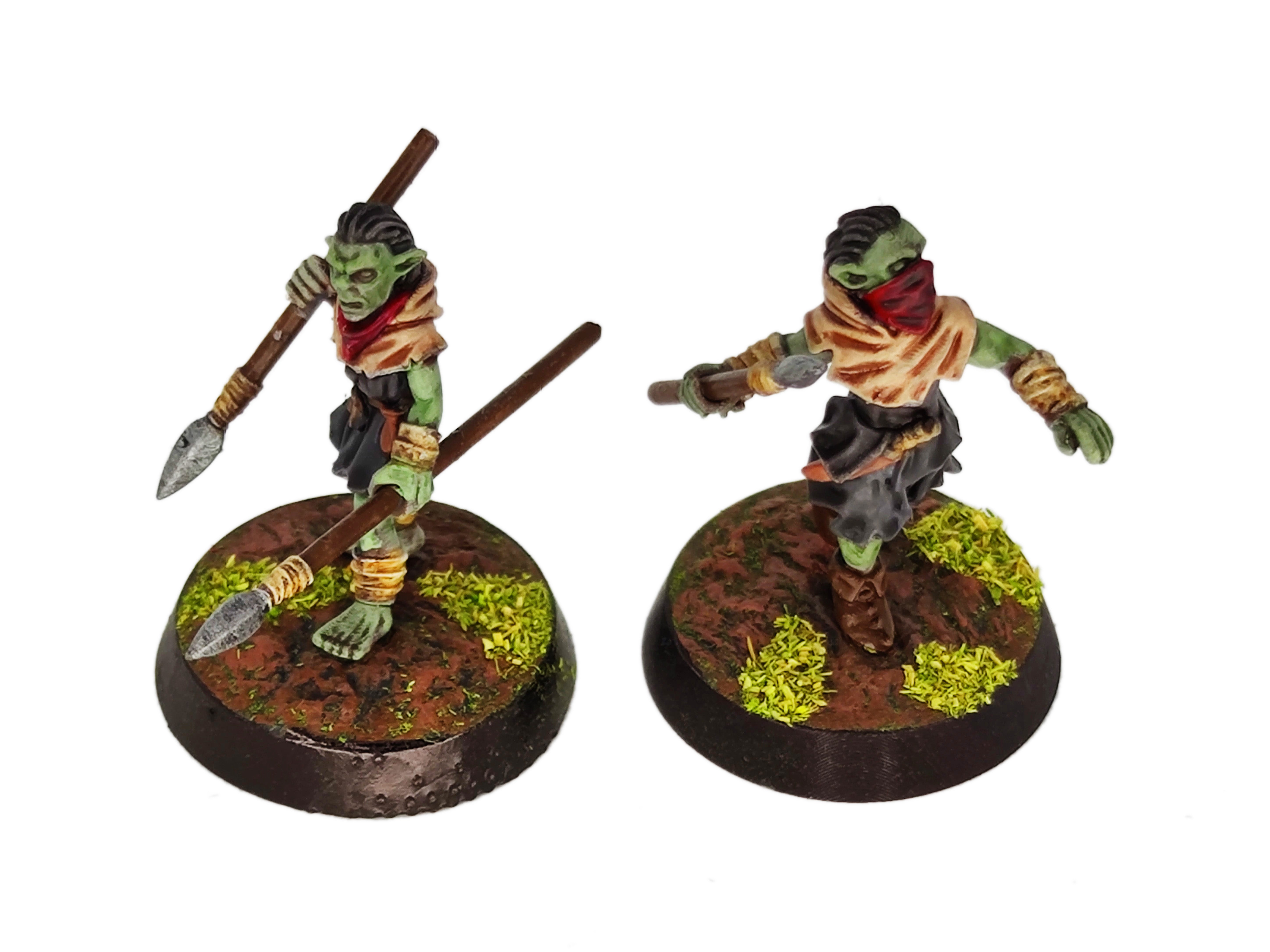 Goblin Cave -  Goblin Marauders with Javelins, Tamed forest Spiders, Middle rings for wargame D&D, Lotr... Medbury miniatures