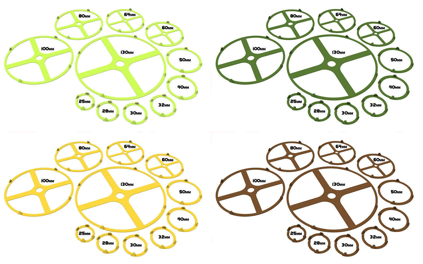 Lot of 25, 28, 30, 32, 40, 50, 60, 64mm base individual rainbow squad marker circles usable for skirmish wargame...