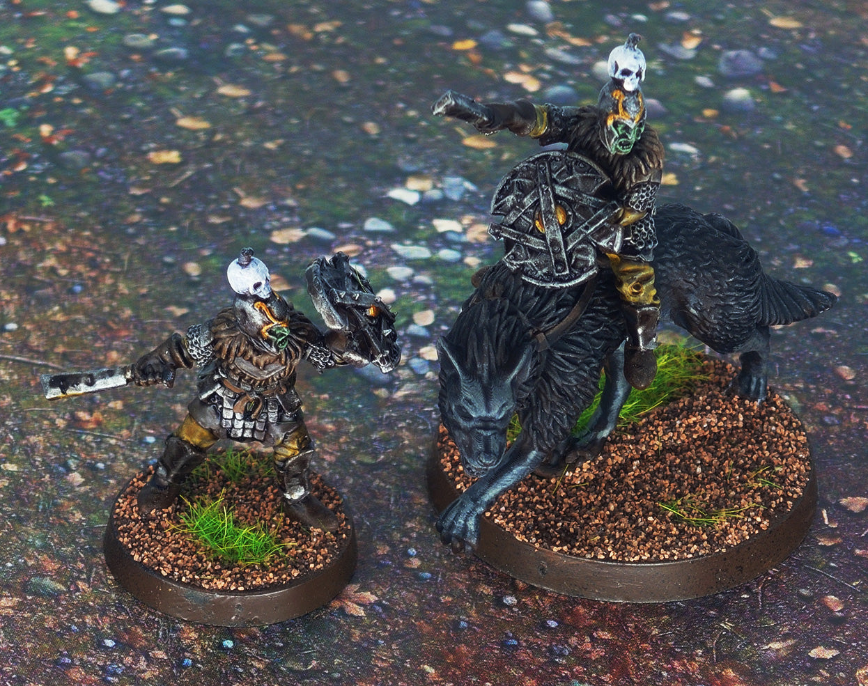 Orc horde - Orc Captain mounted, Orc warriors warband, Middle rings miniatures pour wargame D&D, SDA... Medbury miniatures
