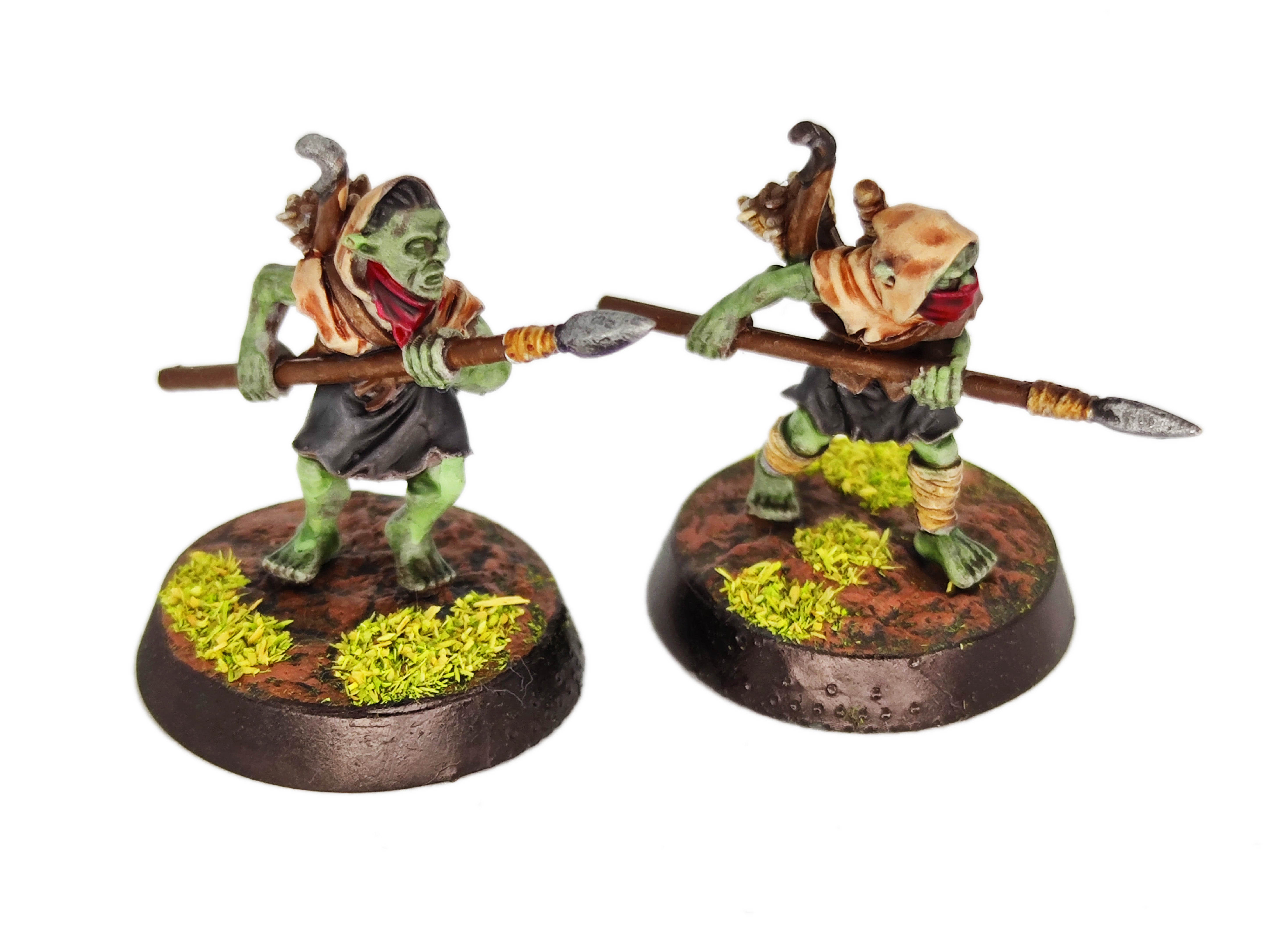 Goblin Cave -  Goblin Marauders with Javelins, Tamed forest Spiders, Middle rings for wargame D&D, Lotr... Medbury miniatures