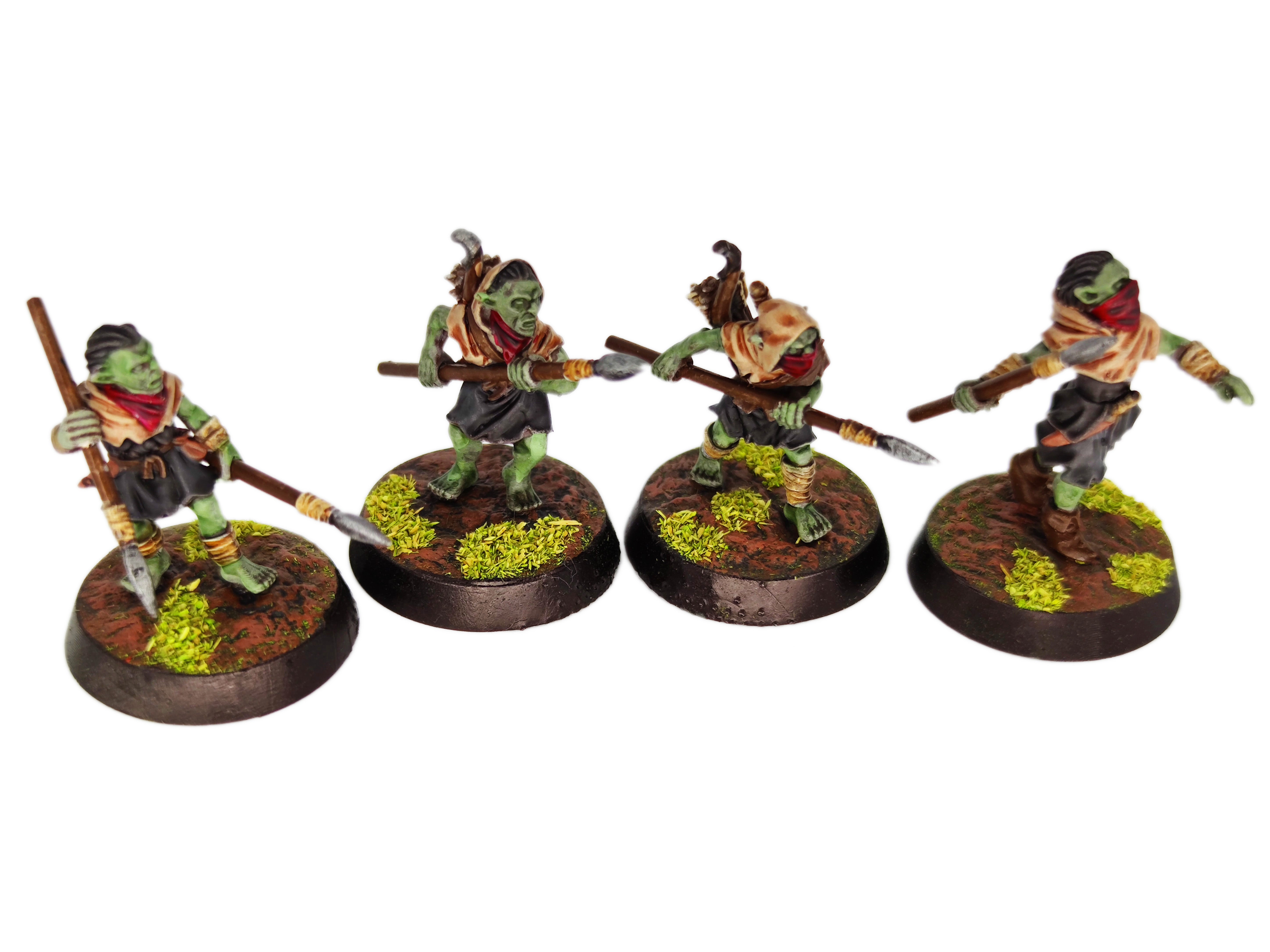 Goblin Cave -  Goblin Marauders with Javelins, Tamed forest Spiders, Middle rings for wargame D&D, Lotr... Medbury miniatures