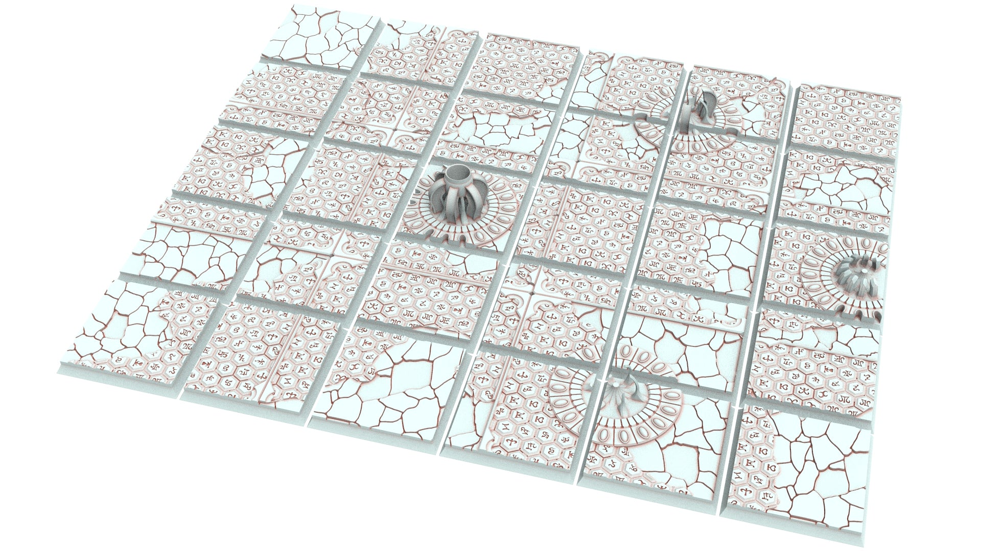 Dark city - Textured Square Bases, lot of 20mm to 100mm - DRKCT set 6, Eldar space fantasy elves runic ground