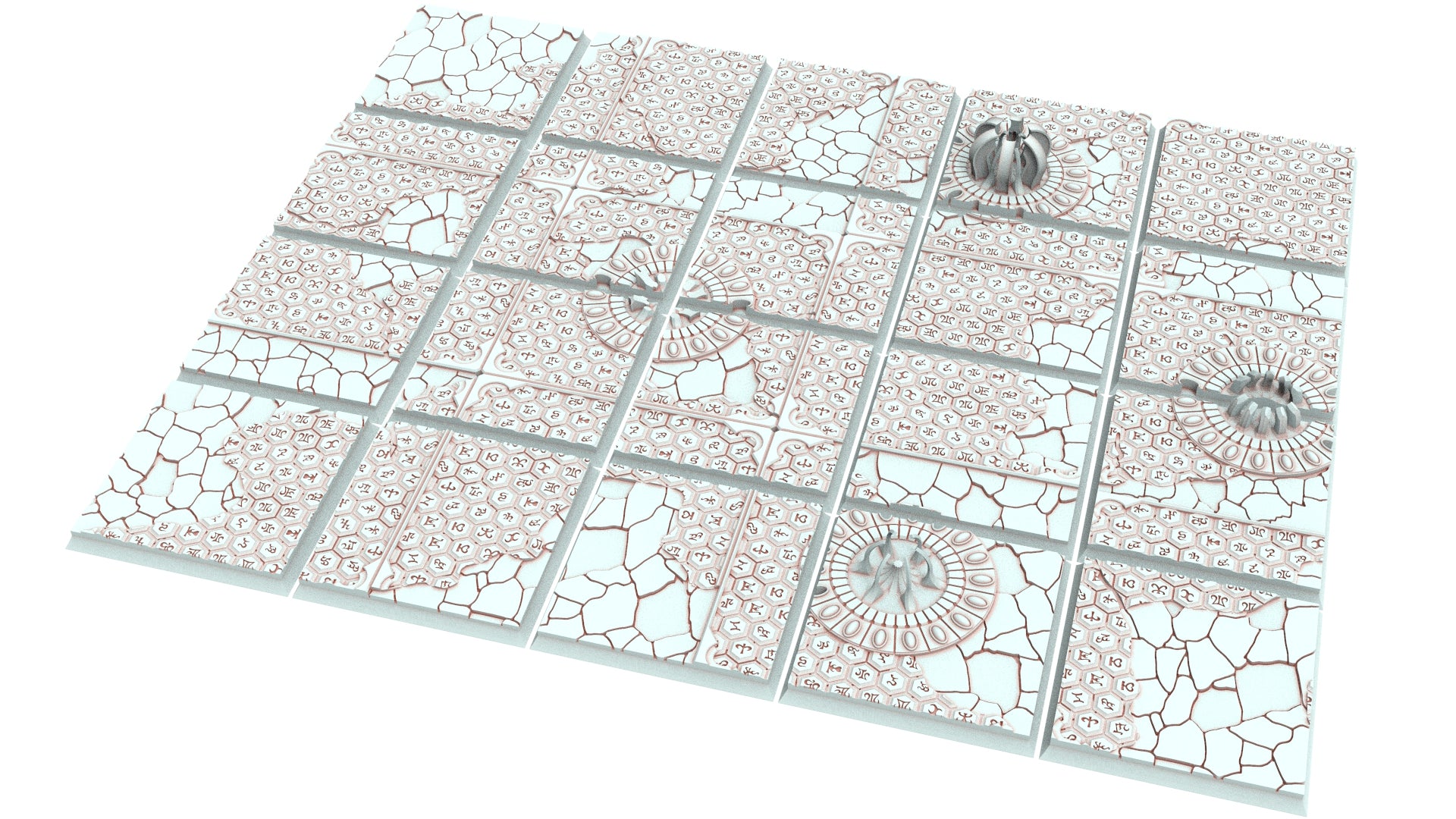 Dark city - Textured Square Bases, lot of 20mm to 100mm - DRKCT set 6, Eldar space fantasy elves runic ground