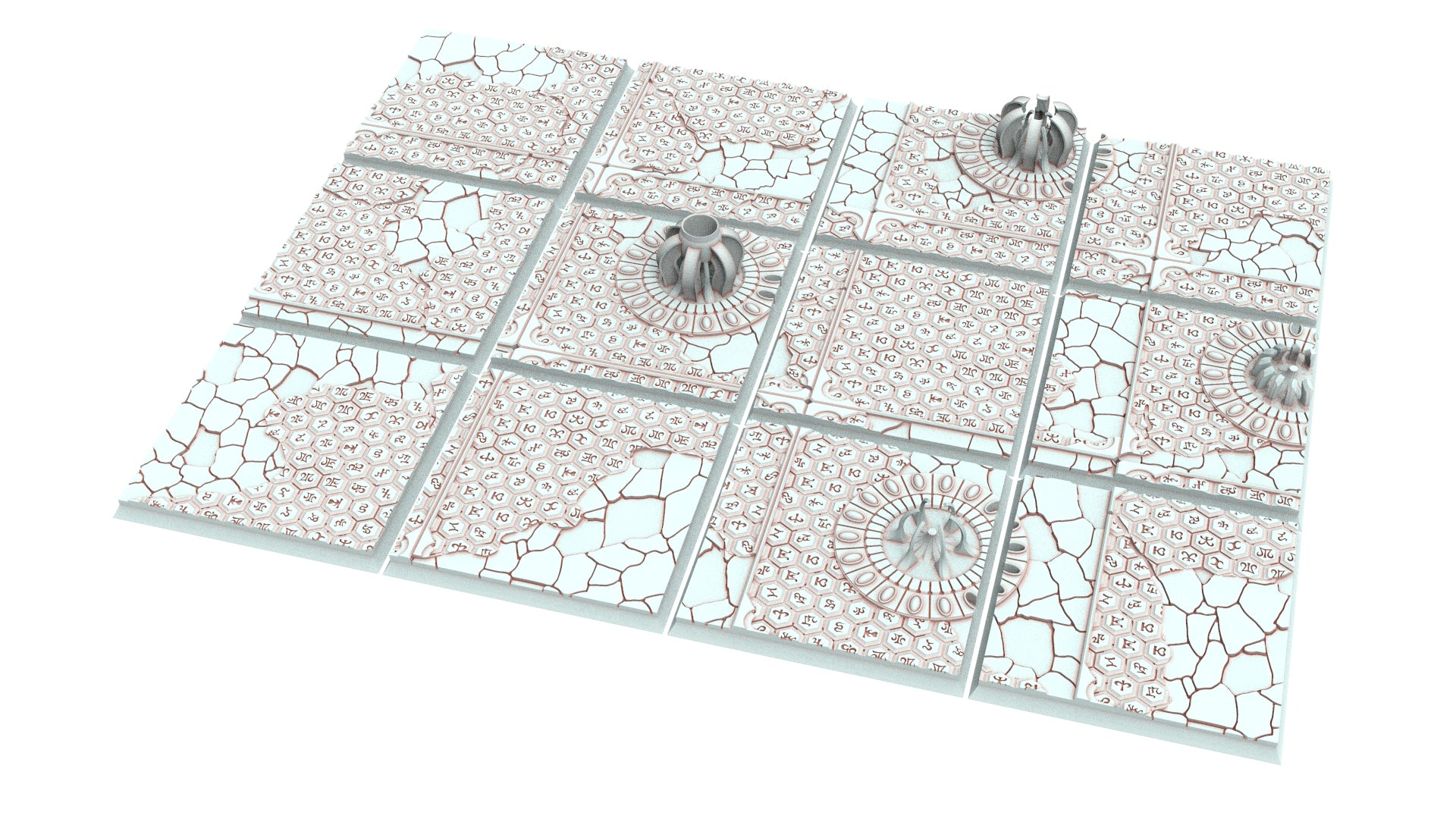 Dark city - Textured Square Bases, lot of 20mm to 100mm - DRKCT set 6, Eldar space fantasy elves runic ground