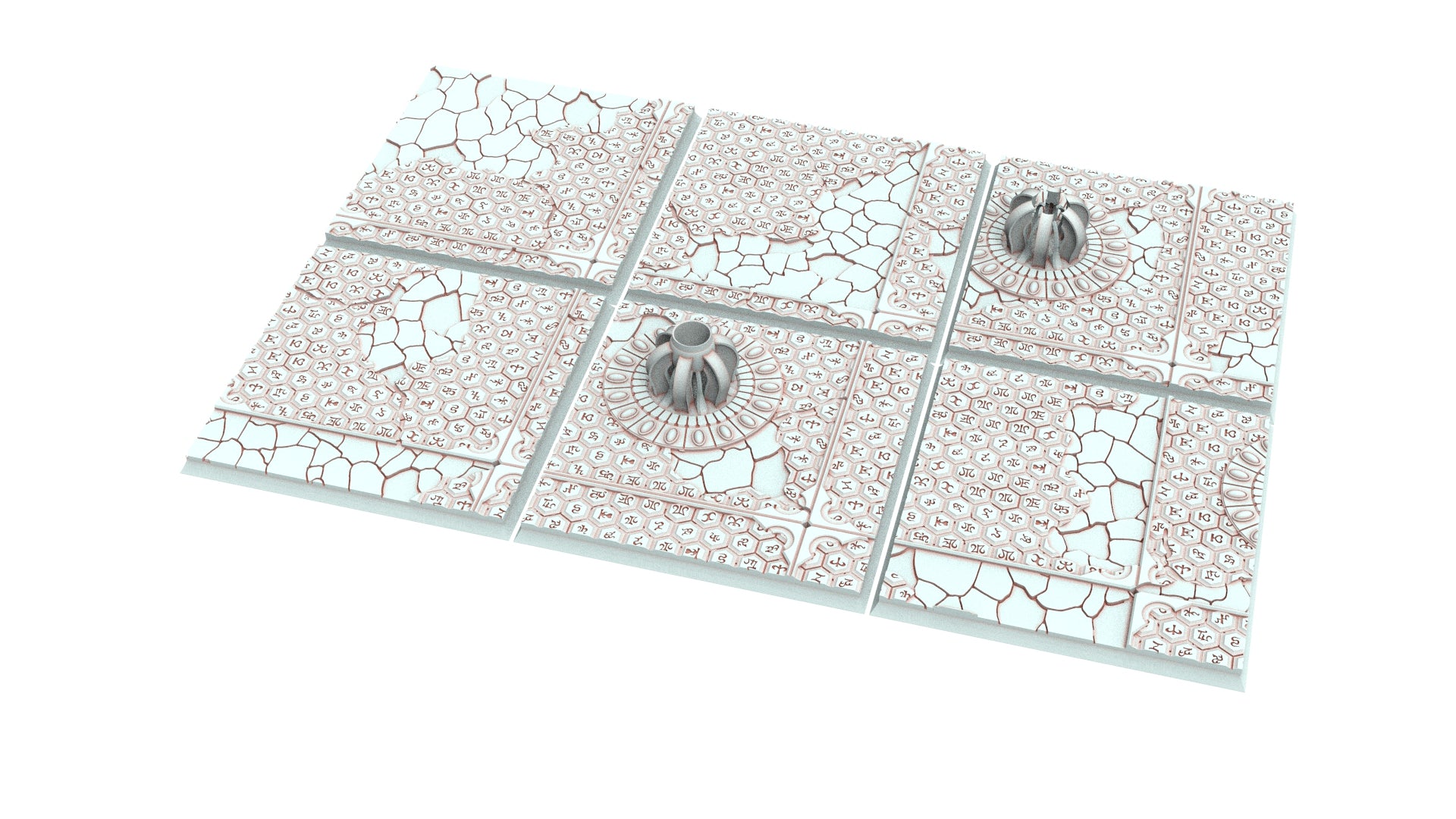 Dark city - Textured Square Bases, lot of 20mm to 100mm - DRKCT set 6, Eldar space fantasy elves runic ground