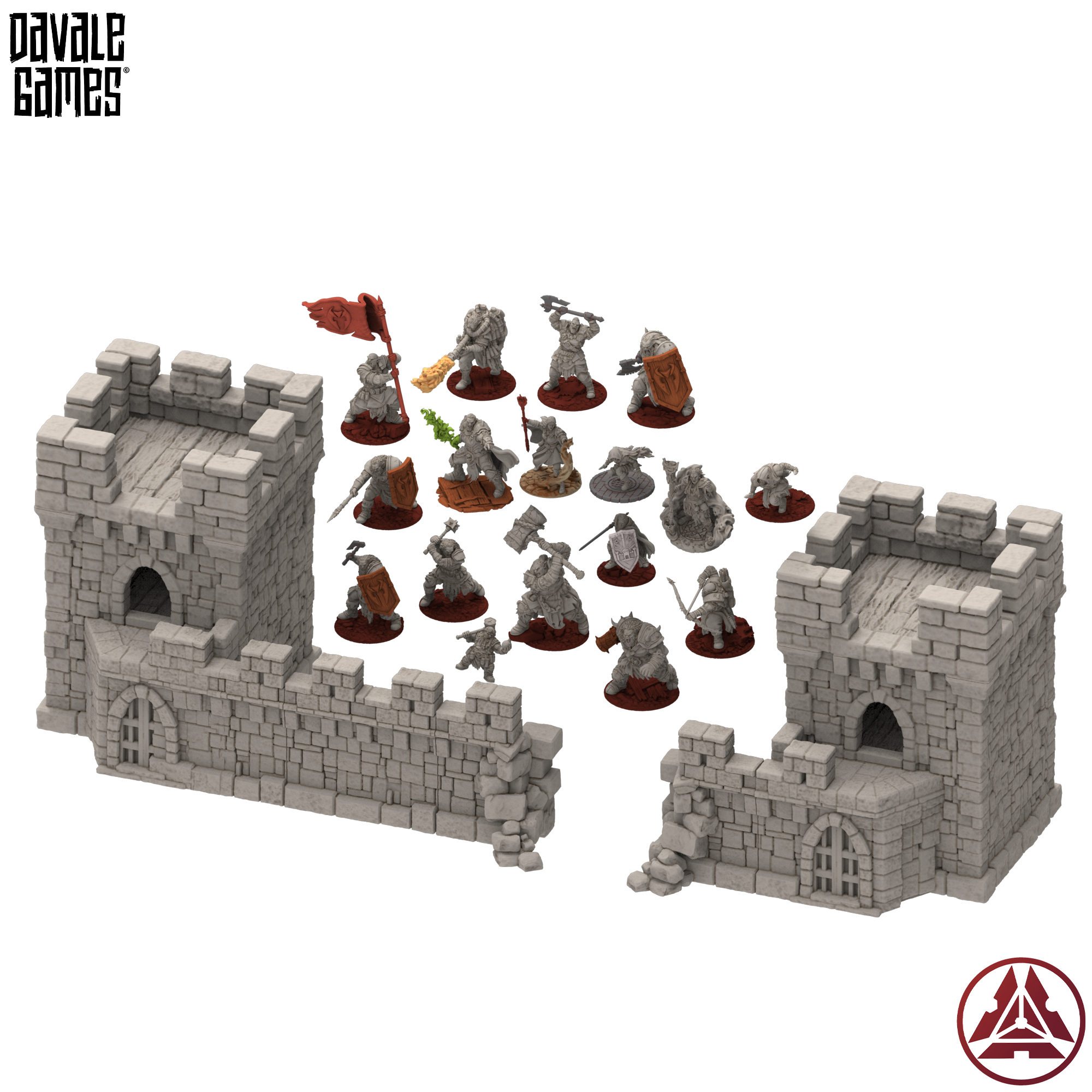 Complete set - 17 miniatures with optional walls and towers - Davale Games / Proxywars