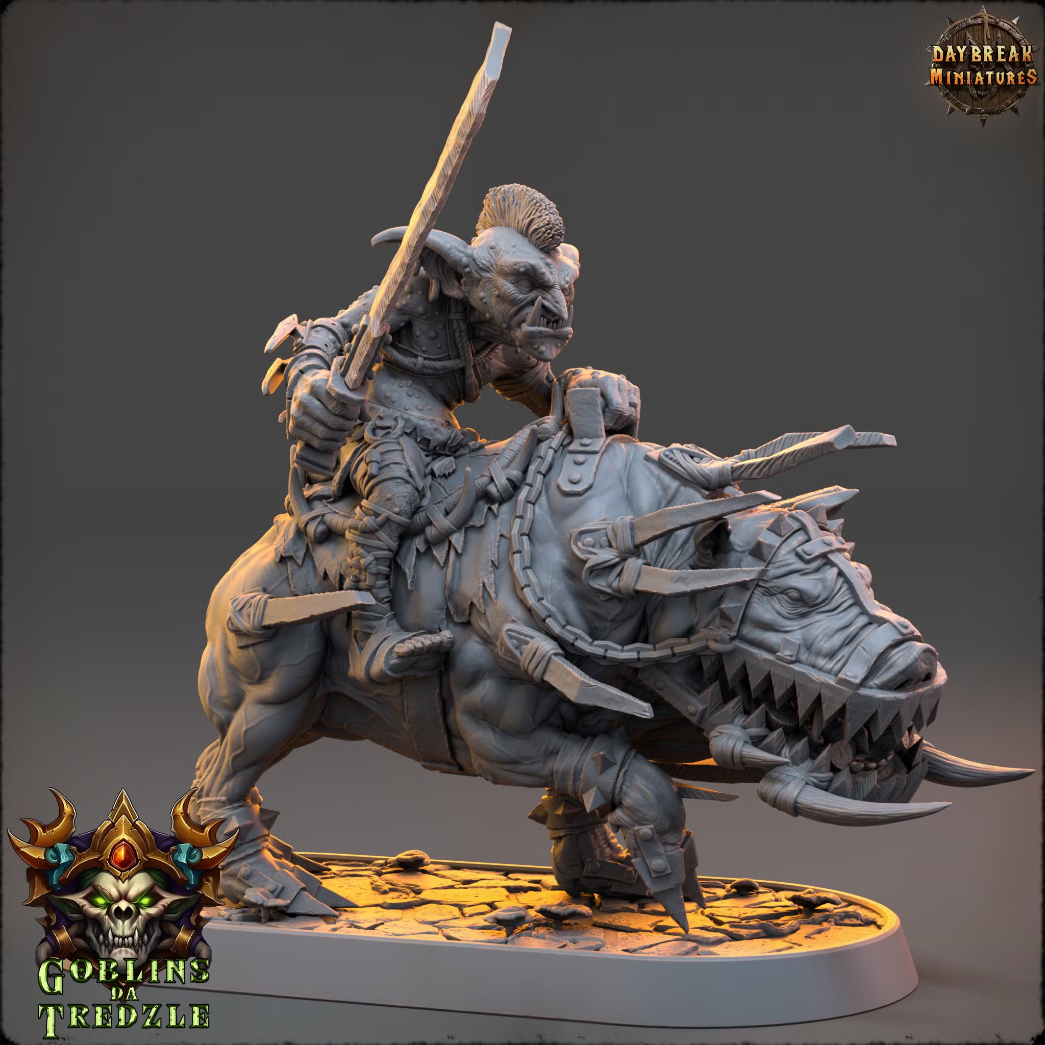 Myneer Augolf da Tredzle-Mounted on Grackus — Daybreak Miniatures, official view 2