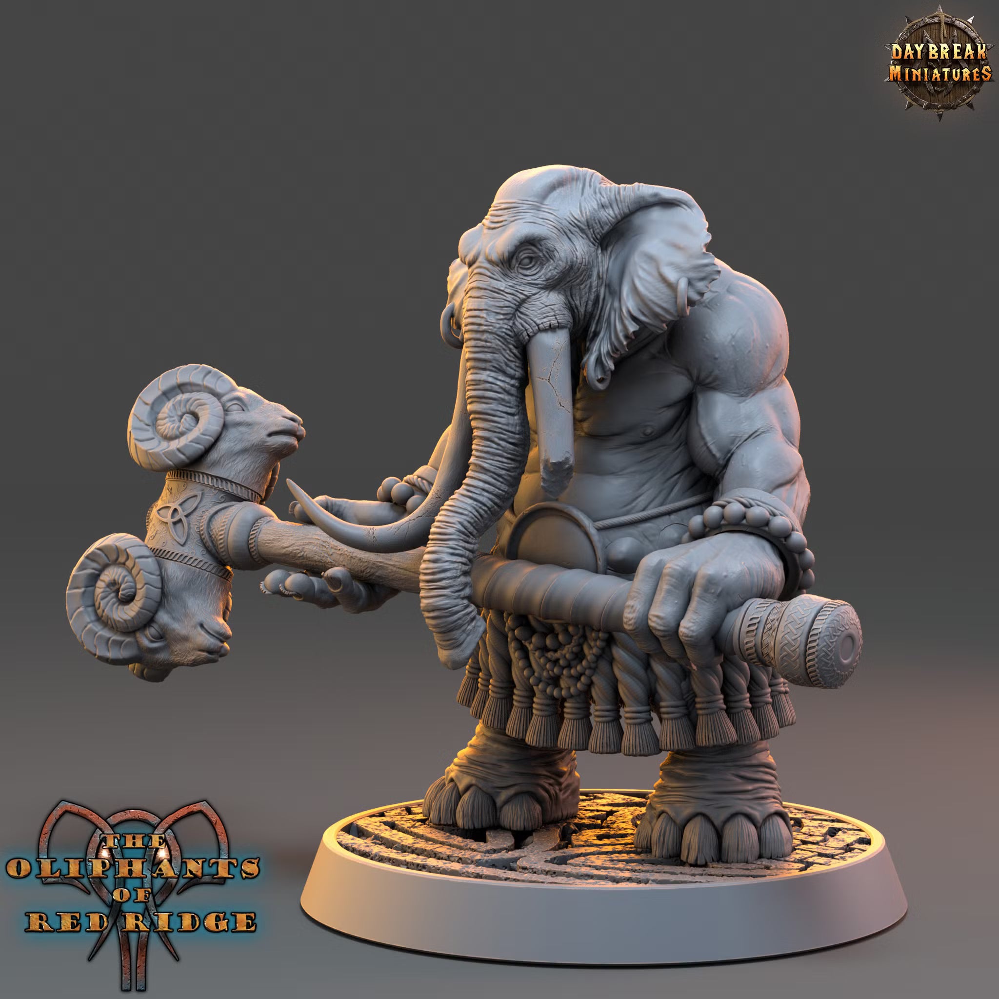 The Oliphants of Red Ridge - Plaaka Headgear - Daybreak Miniatures — official render 2