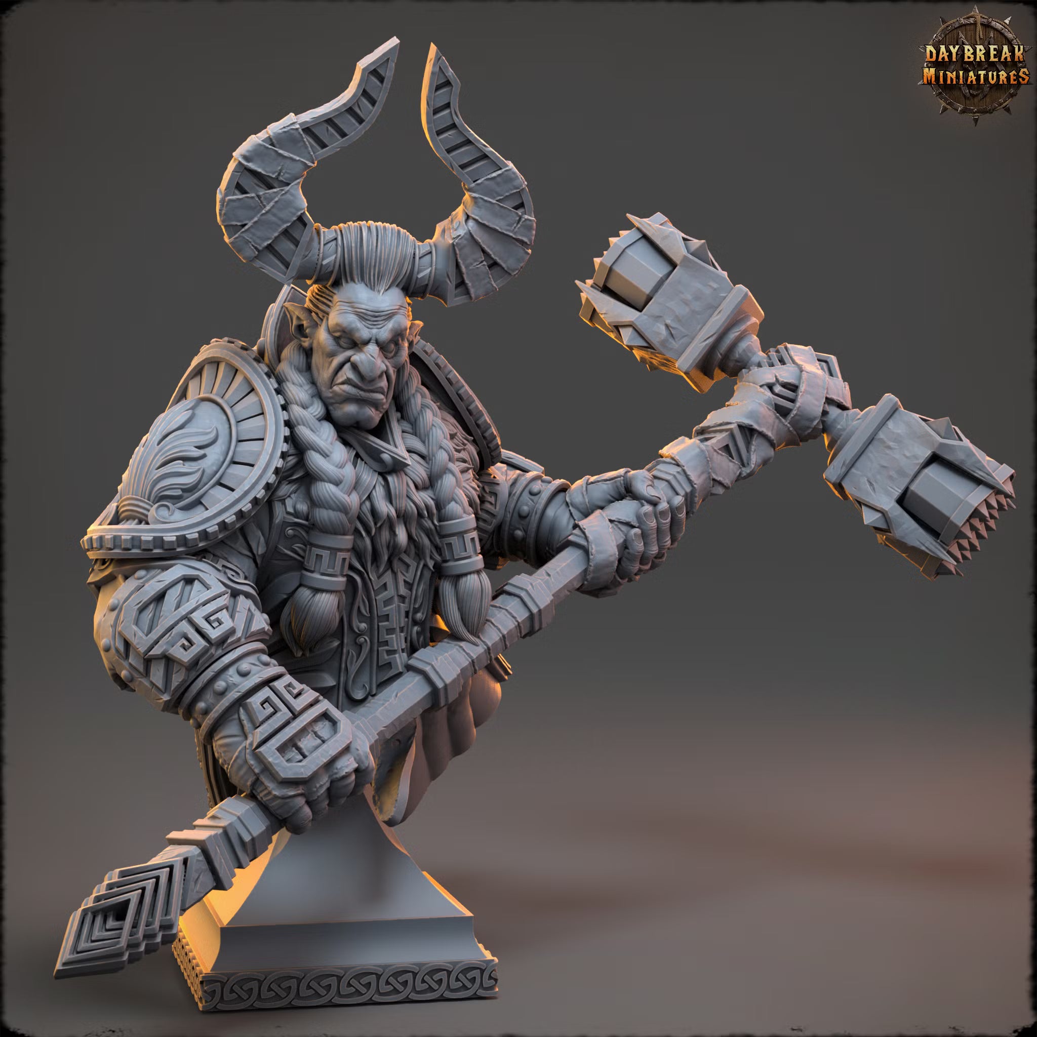 The Tribe of the Fallen Flame - Gorden Shadowcaster - Bust - Daybreak Miniatures — official Daybreak render 1