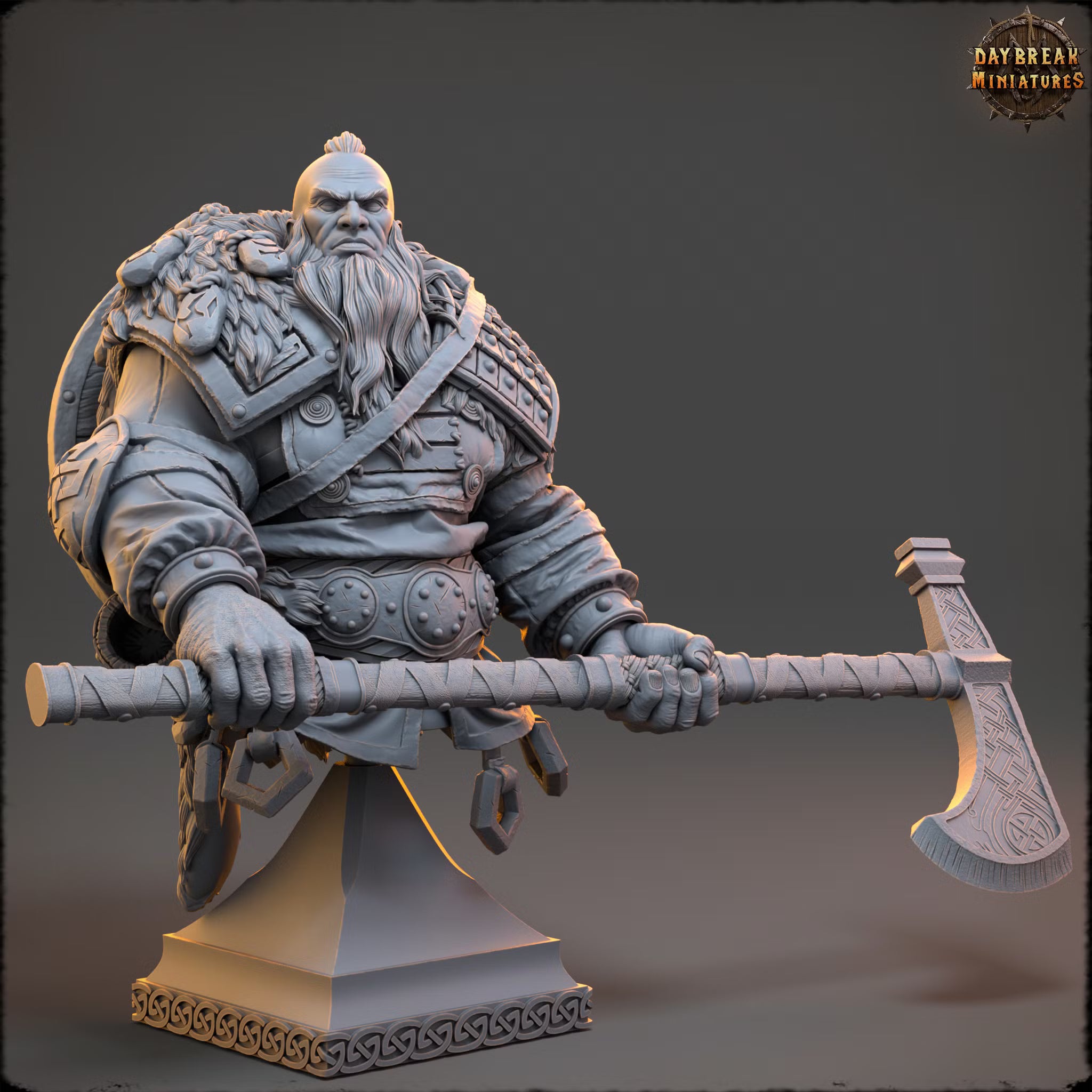 Northmen of the Howling Glacier - Erik the Great - Bust - Daybreak Miniatures — official Daybreak render 1