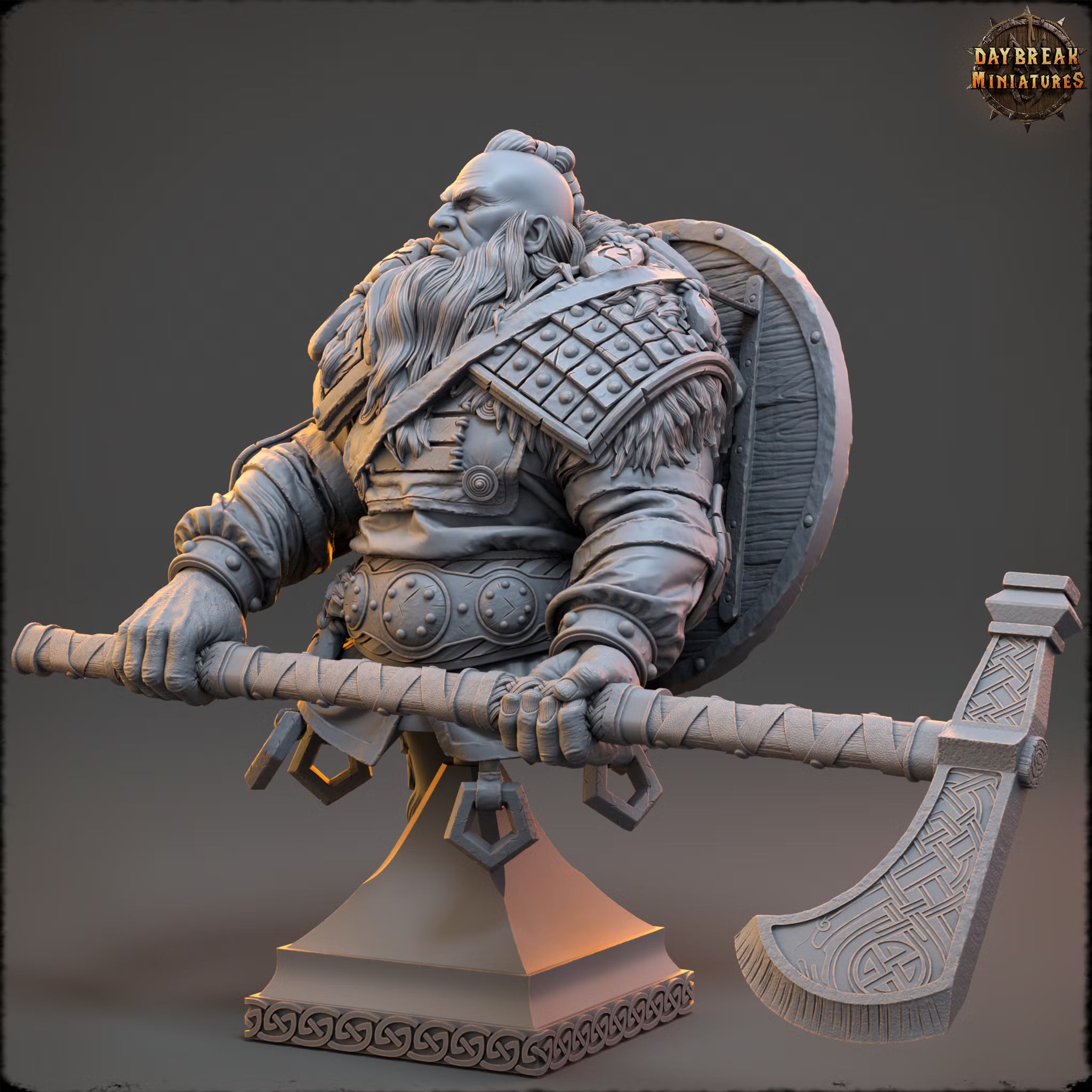 Northmen of the Howling Glacier - Erik the Great - Bust - Daybreak Miniatures — official Daybreak render 3