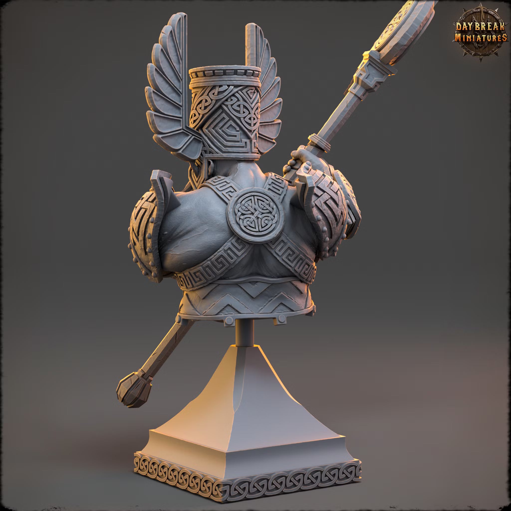 The White Ravens of Norrokk - Elder Thane Rauban Slicer - Bust - Daybreak Miniatures — official Daybreak render 3
