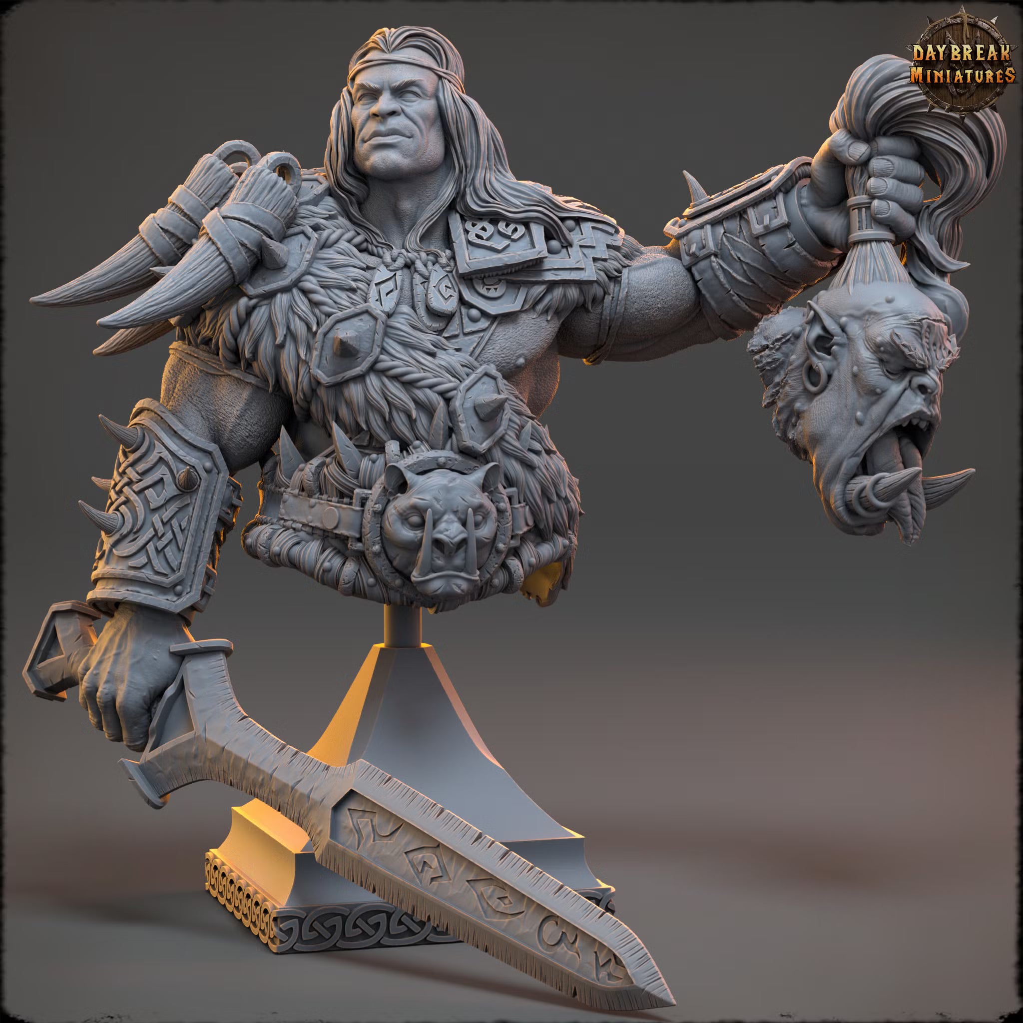Sentinels of the Eastern Peaks - Silas of the Eastern Peaks - Bust - Daybreak Miniatures — official Daybreak render 1