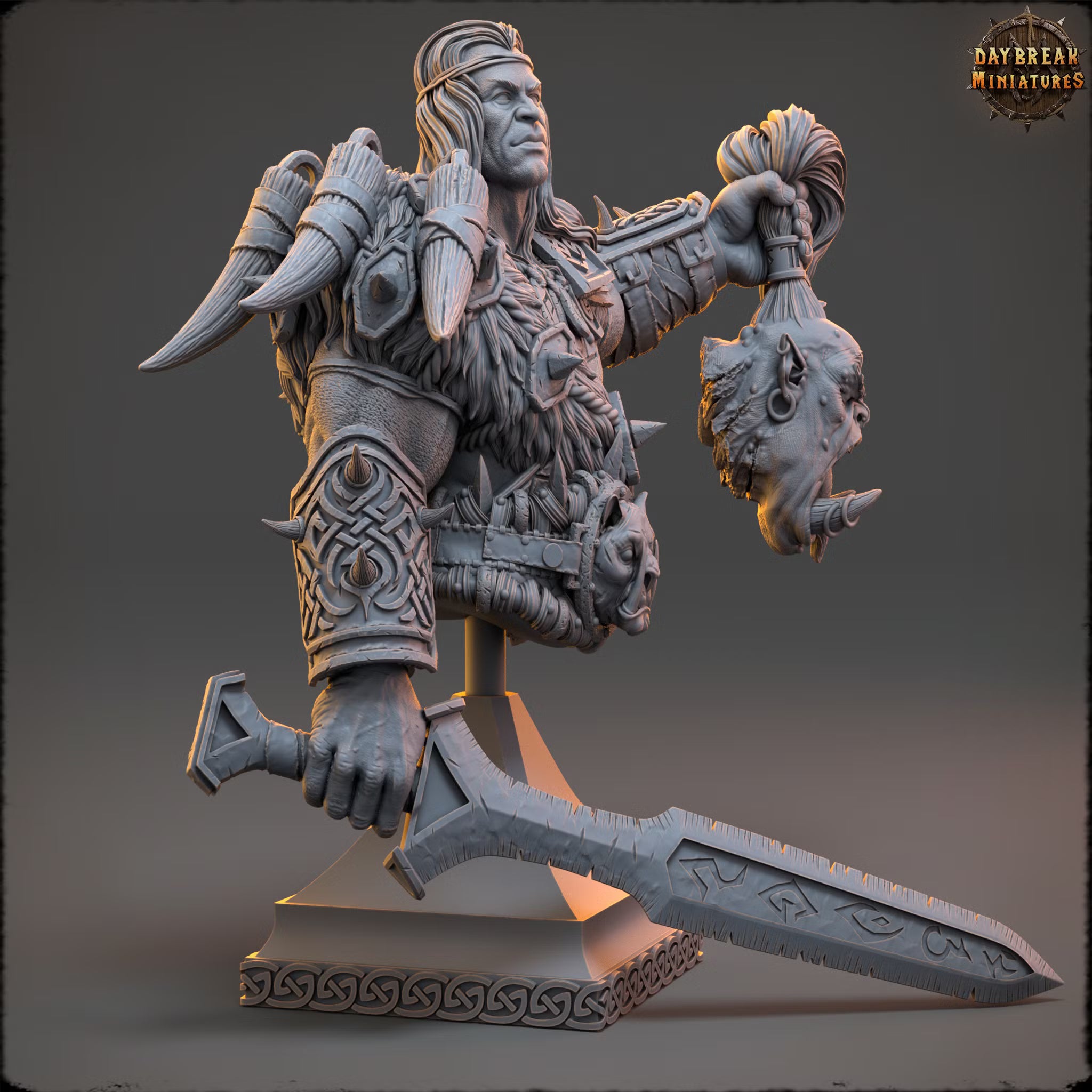 Sentinels of the Eastern Peaks - Silas of the Eastern Peaks - Bust - Daybreak Miniatures — official Daybreak render 2