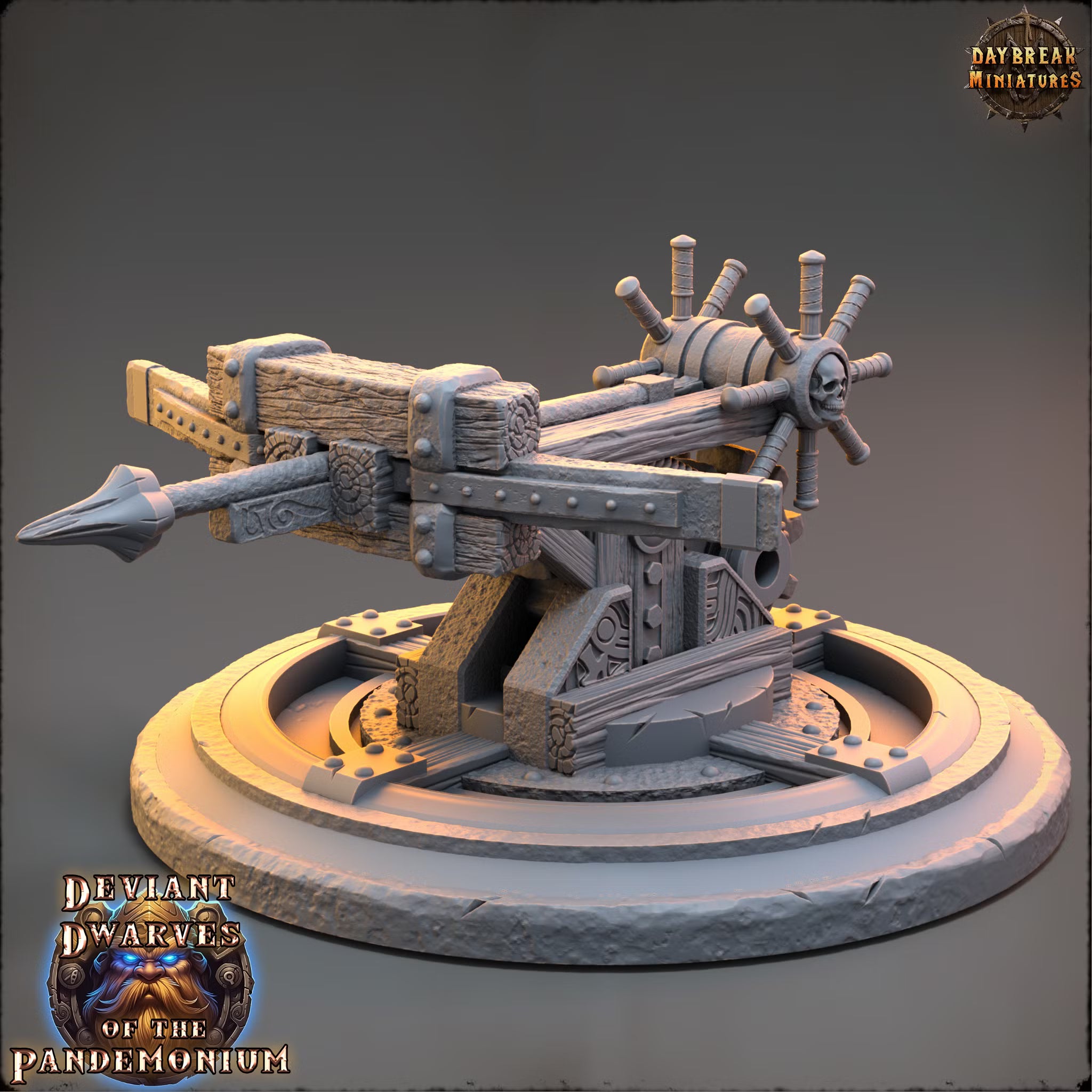 Deviant Dwarves of the Pandemonium - Ballista of the Deviant - Daybreak Miniatures — official Daybreak render 1