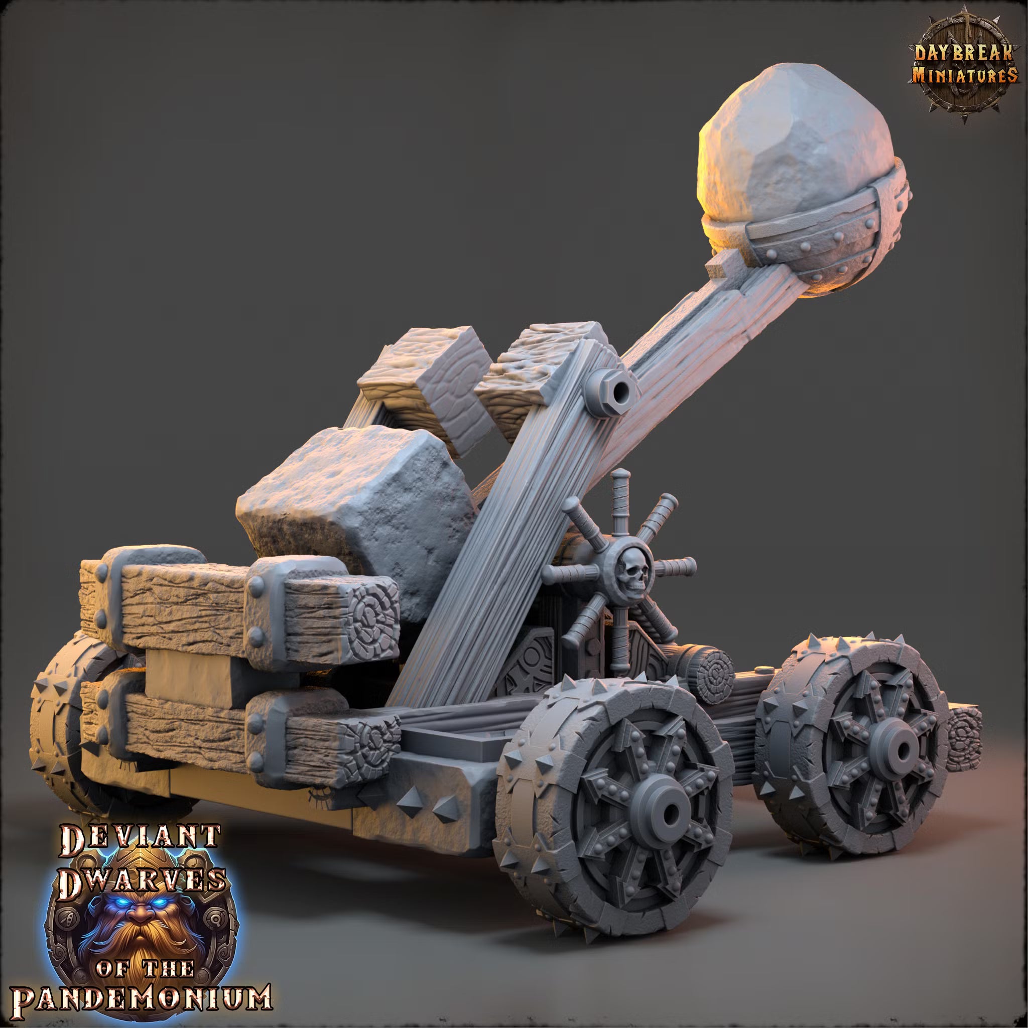 Deviant Dwarves of the Pandemonium - Catapult - Daybreak Miniatures — official Daybreak render 1