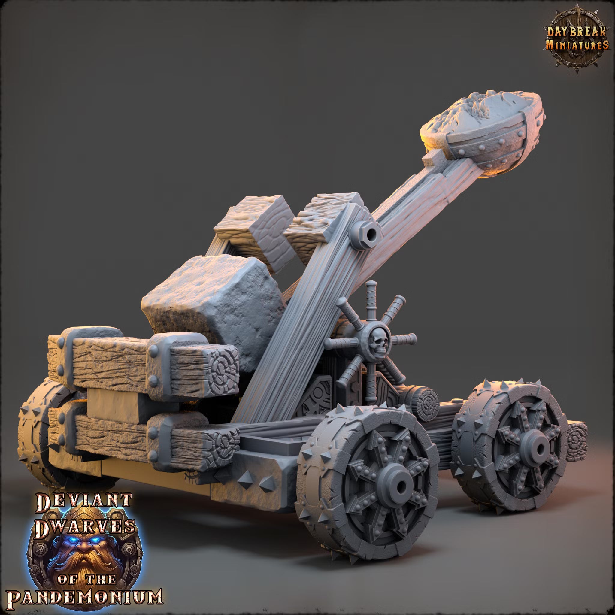 Deviant Dwarves of the Pandemonium - Catapult - Daybreak Miniatures — official Daybreak render 2