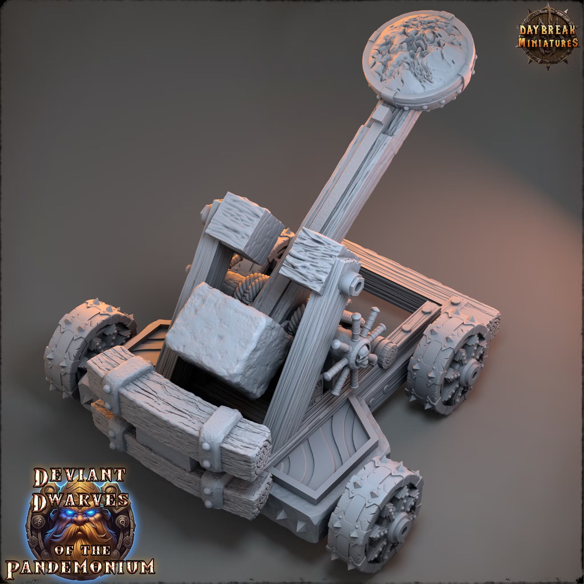 Deviant Dwarves of the Pandemonium - Catapult - Daybreak Miniatures — official Daybreak render 3