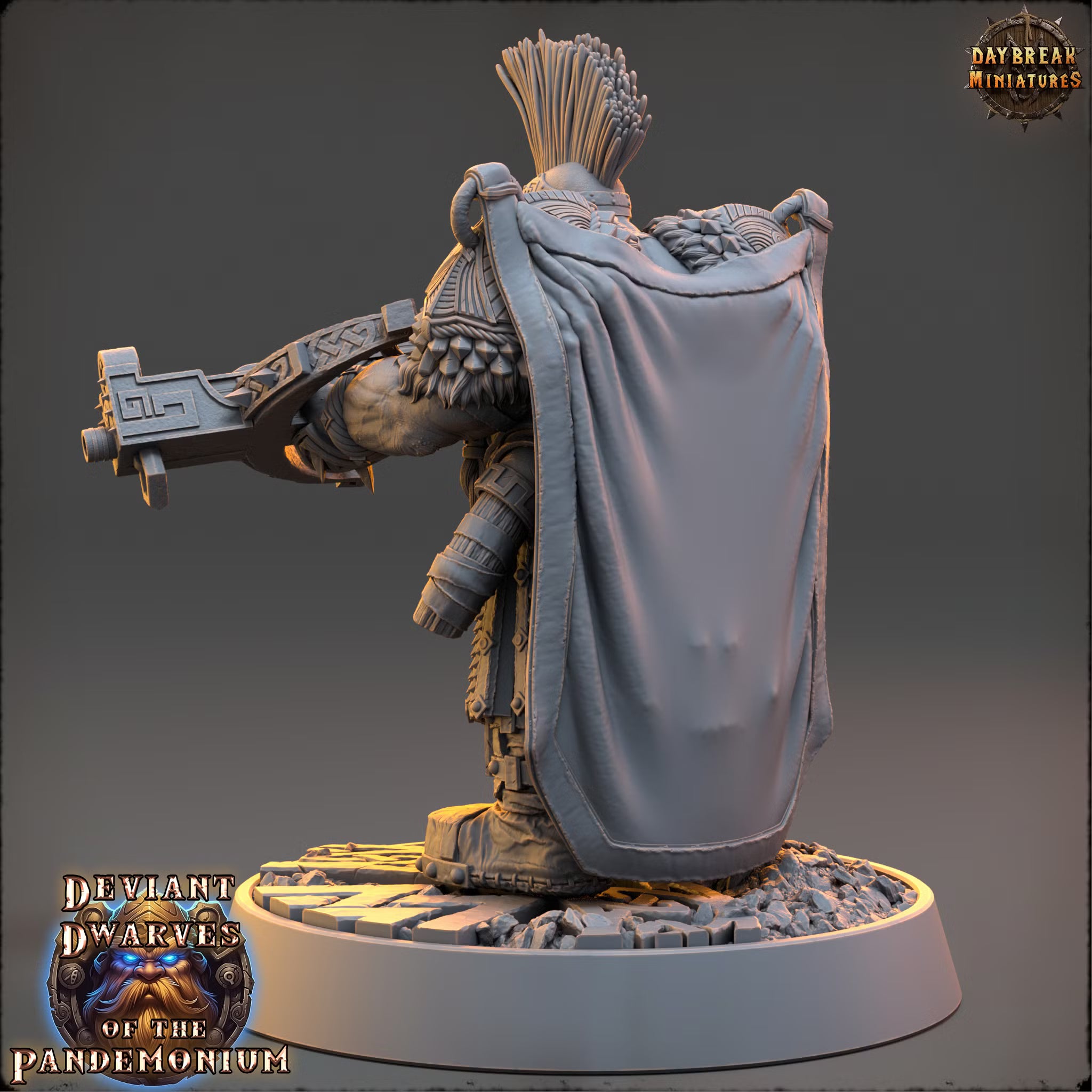 Deviant Dwarves of the Pandemonium - Jagno The Impaler - Daybreak Miniatures — official Daybreak render 2