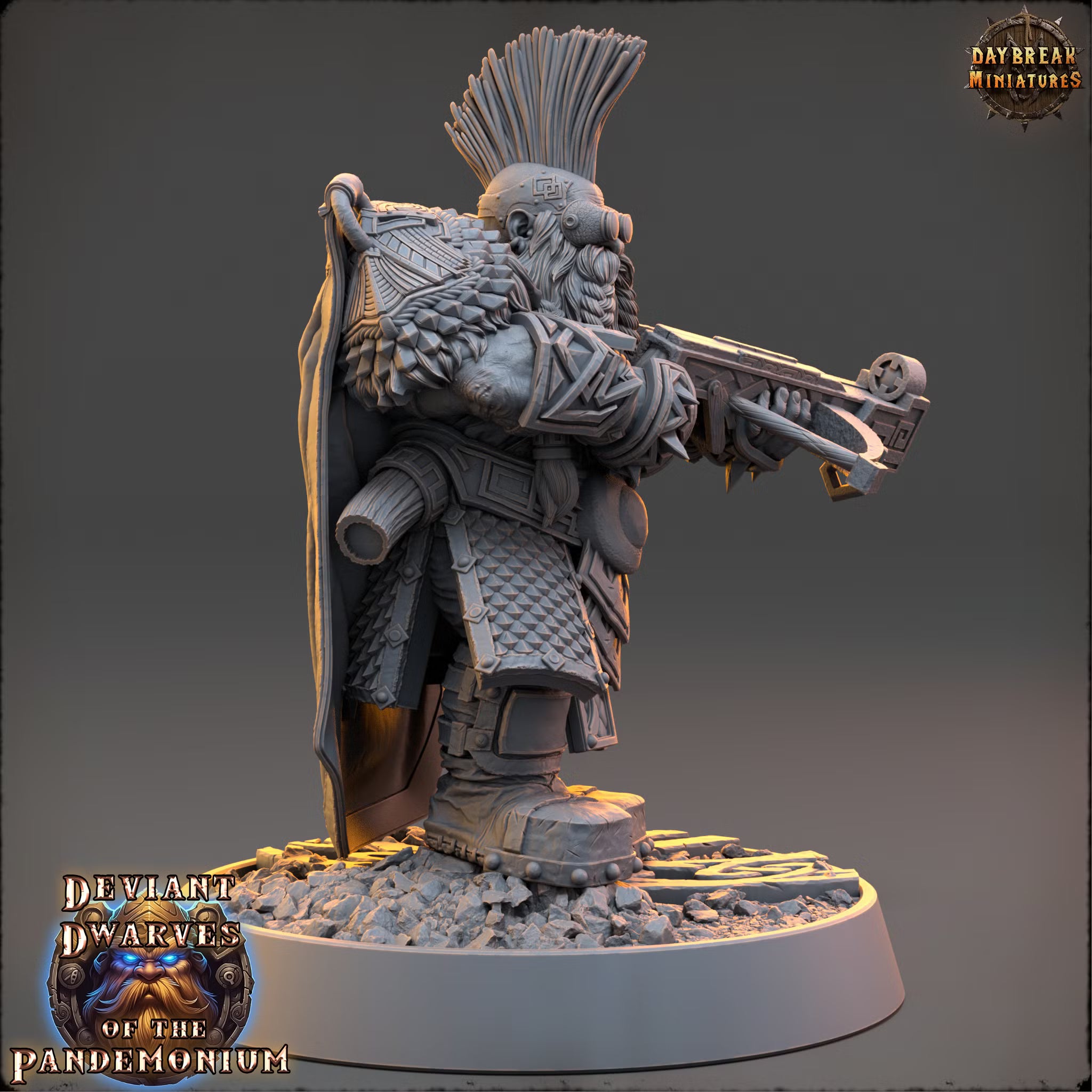 Deviant Dwarves of the Pandemonium - Jagno The Impaler - Daybreak Miniatures — official Daybreak render 3