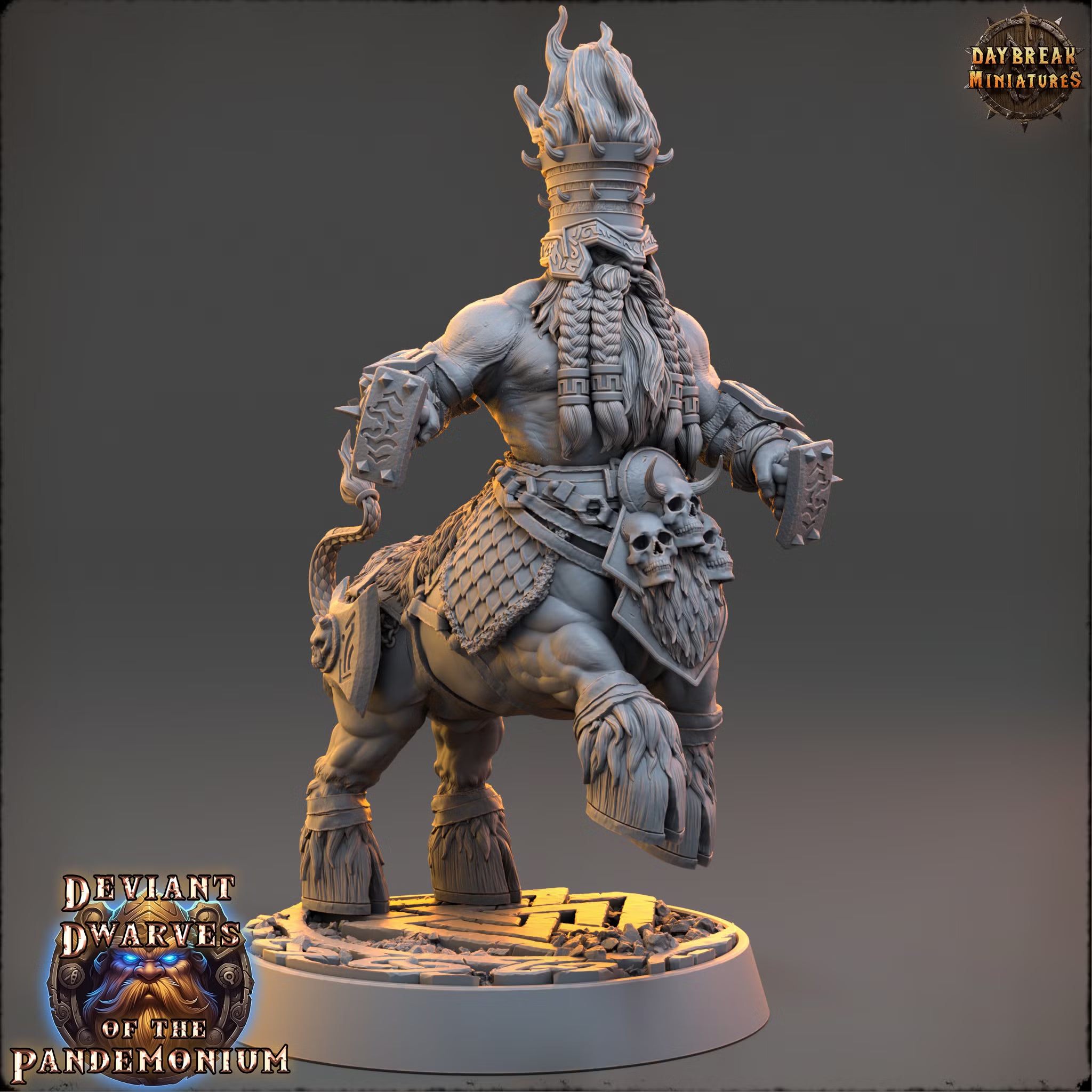 Deviant Dwarves of the Pandemonium - Styrlong The Burning Guard - Daybreak Miniatures — official Daybreak render 1
