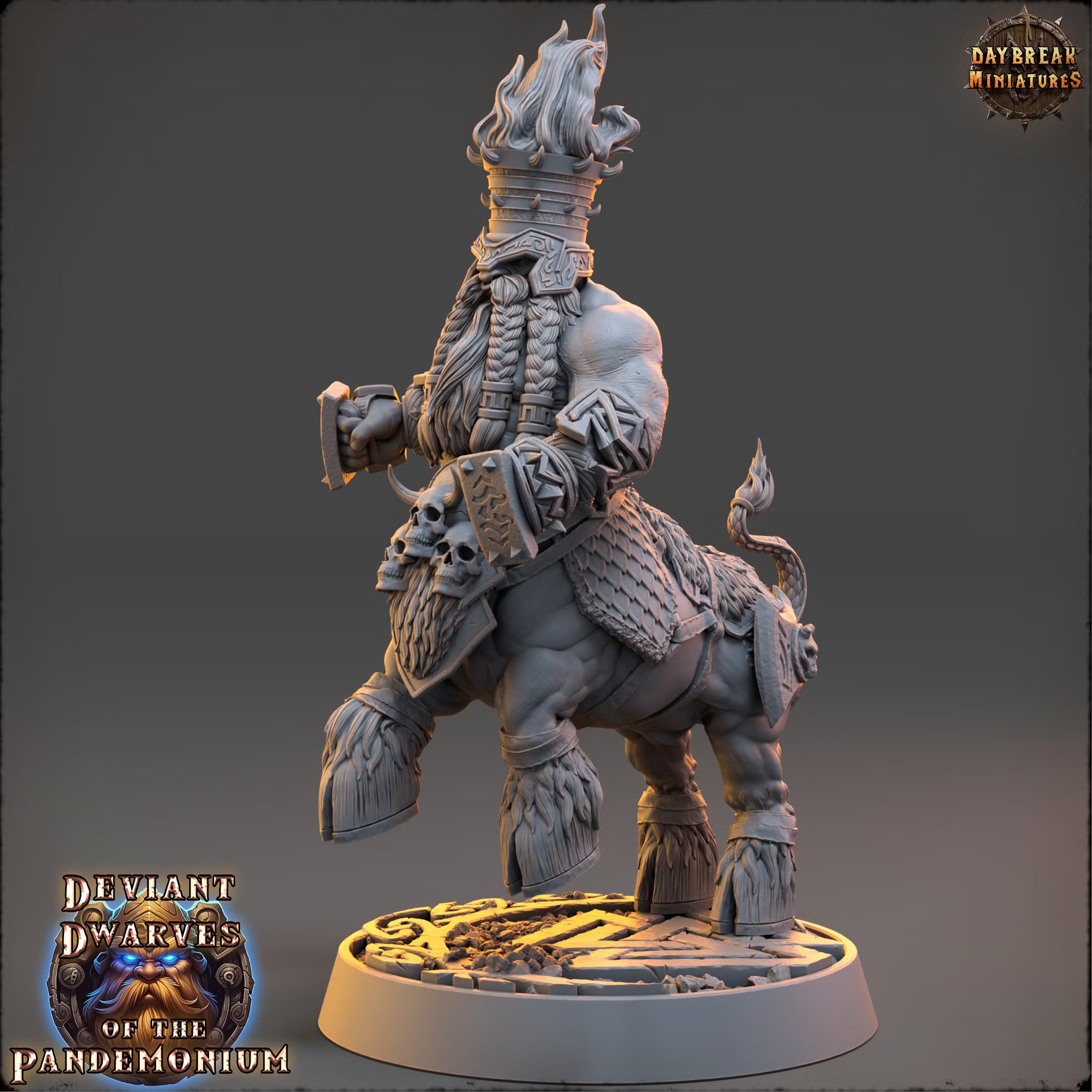 Deviant Dwarves of the Pandemonium - Styrlong The Burning Guard - Daybreak Miniatures — official Daybreak render 2
