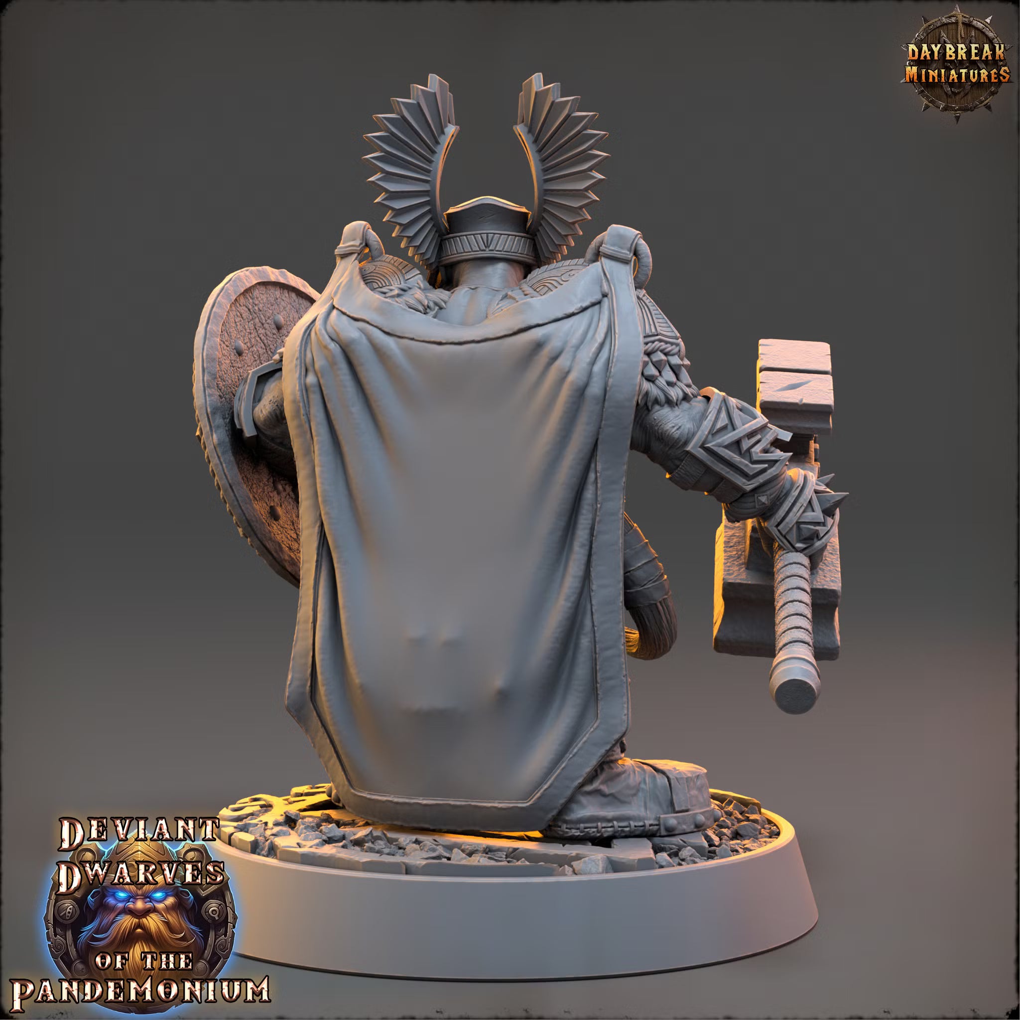 Deviant Dwarves of the Pandemonium - Thourung The Brazen Baron - Daybreak Miniatures — official Daybreak render 3