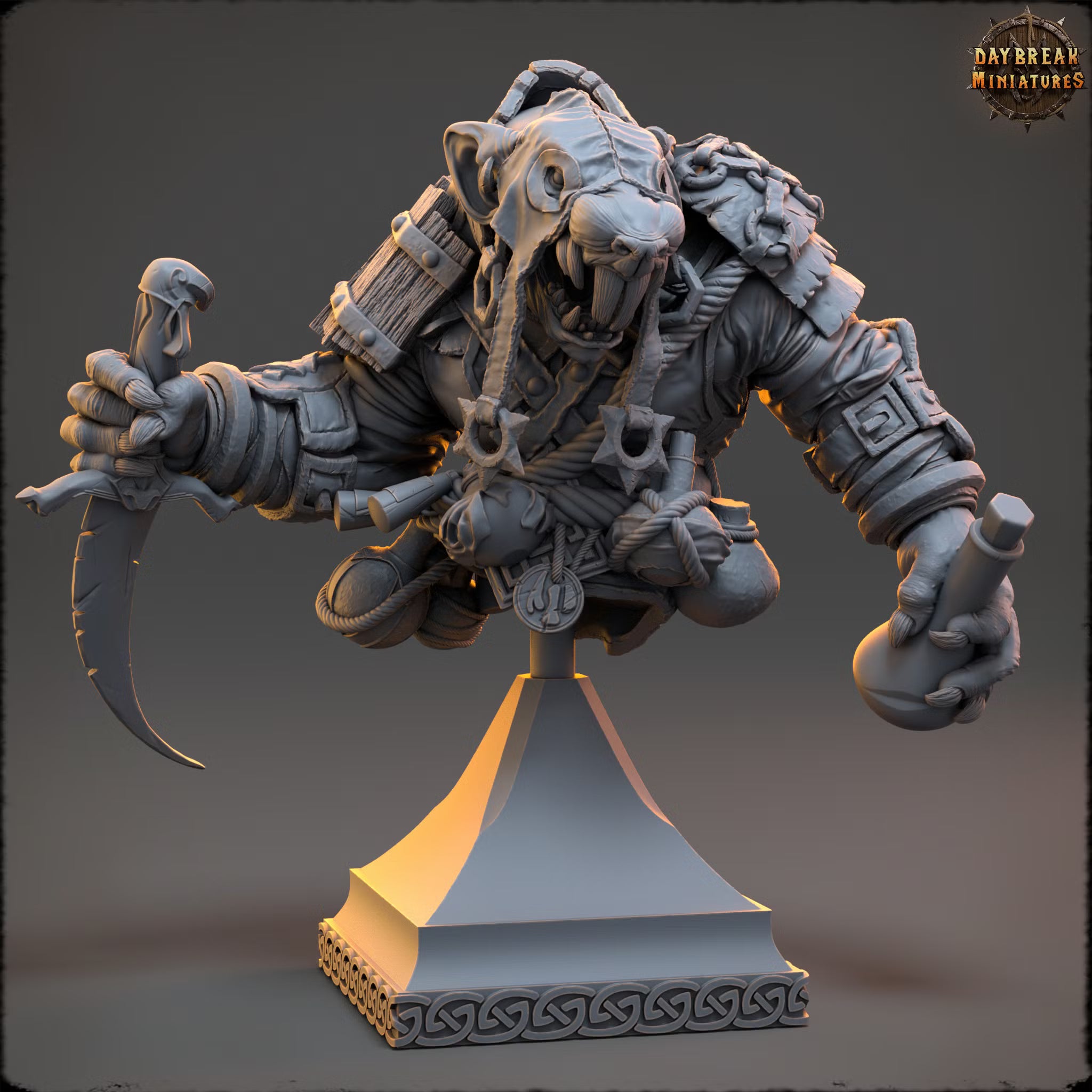The Starkharts of Bony Fields - Sindbad Strangeblood - Bust - Daybreak Miniatures — official Daybreak render 1