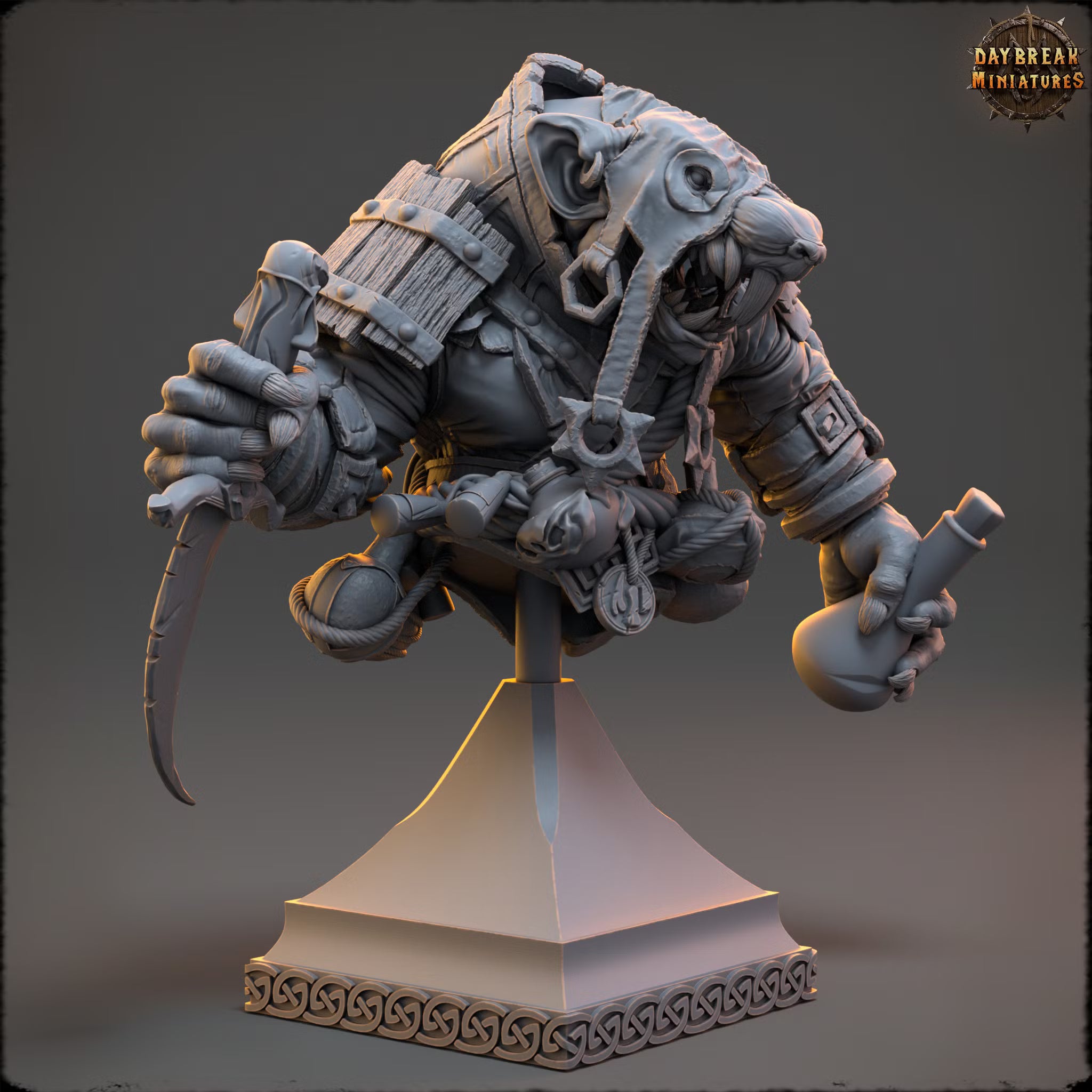 The Starkharts of Bony Fields - Sindbad Strangeblood - Bust - Daybreak Miniatures — official Daybreak render 3