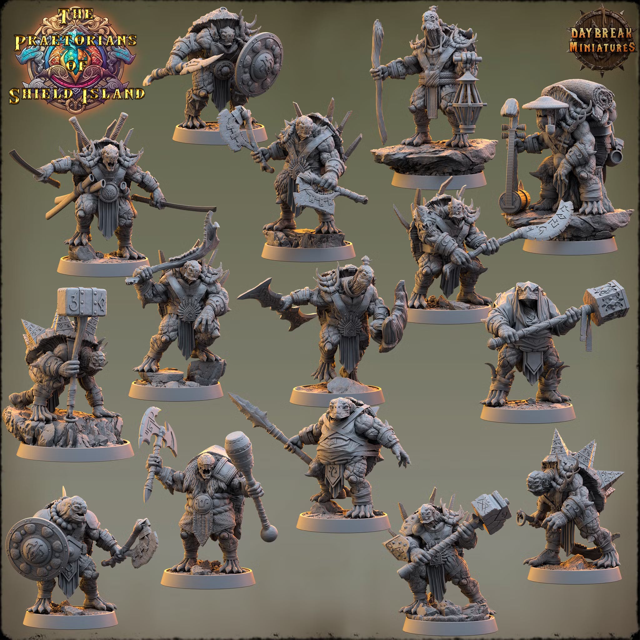 The Praetorians of Shield Island - The Complete Set - Daybreak Miniatures — official Daybreak render 1