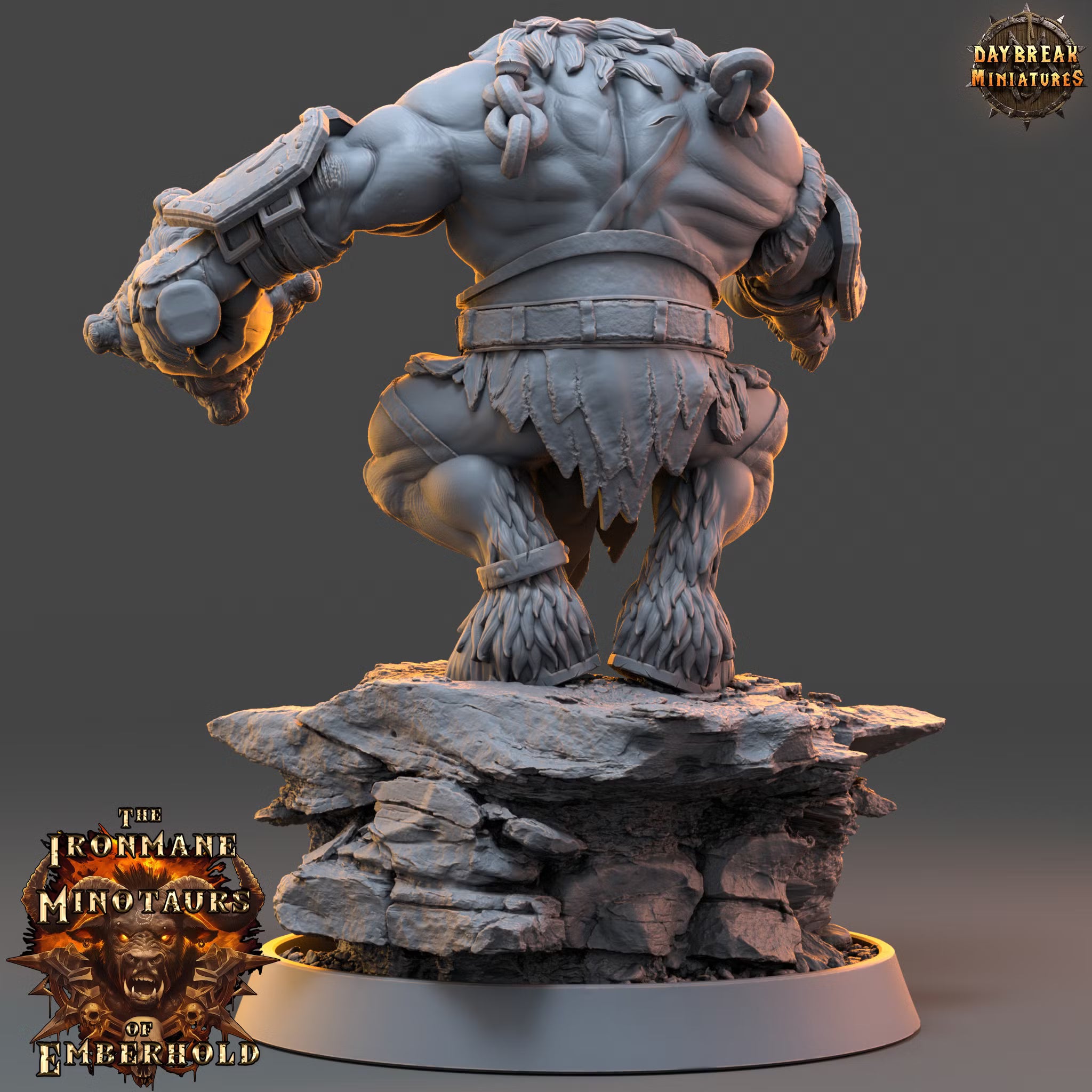 The Ironmane Minotaurs of Emberhold - Draknar Bonecrusher - Daybreak Miniatures — official render 3
