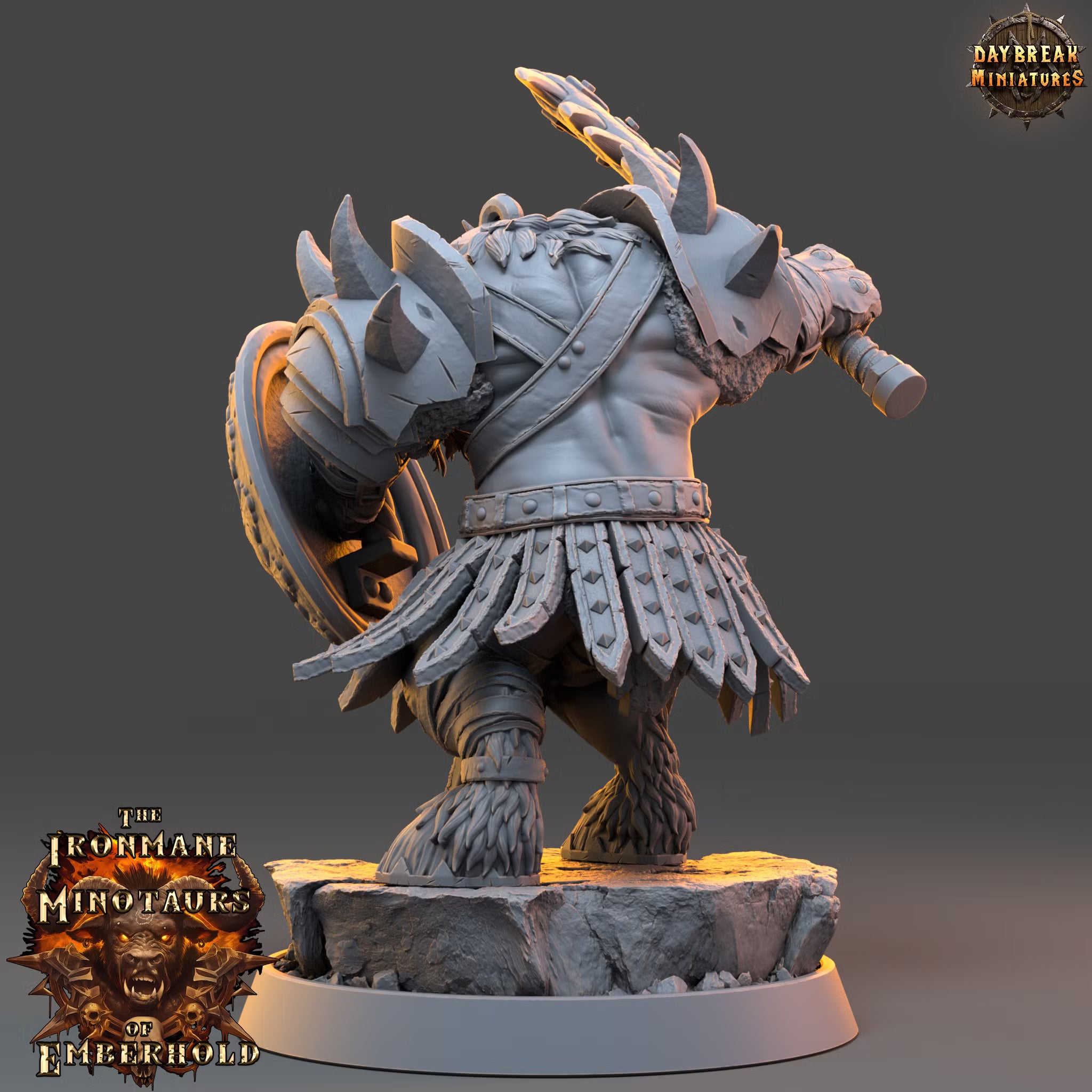 The Ironmane Minotaurs of Emberhold - Goroth Warhowl - Daybreak Miniatures — official render 3