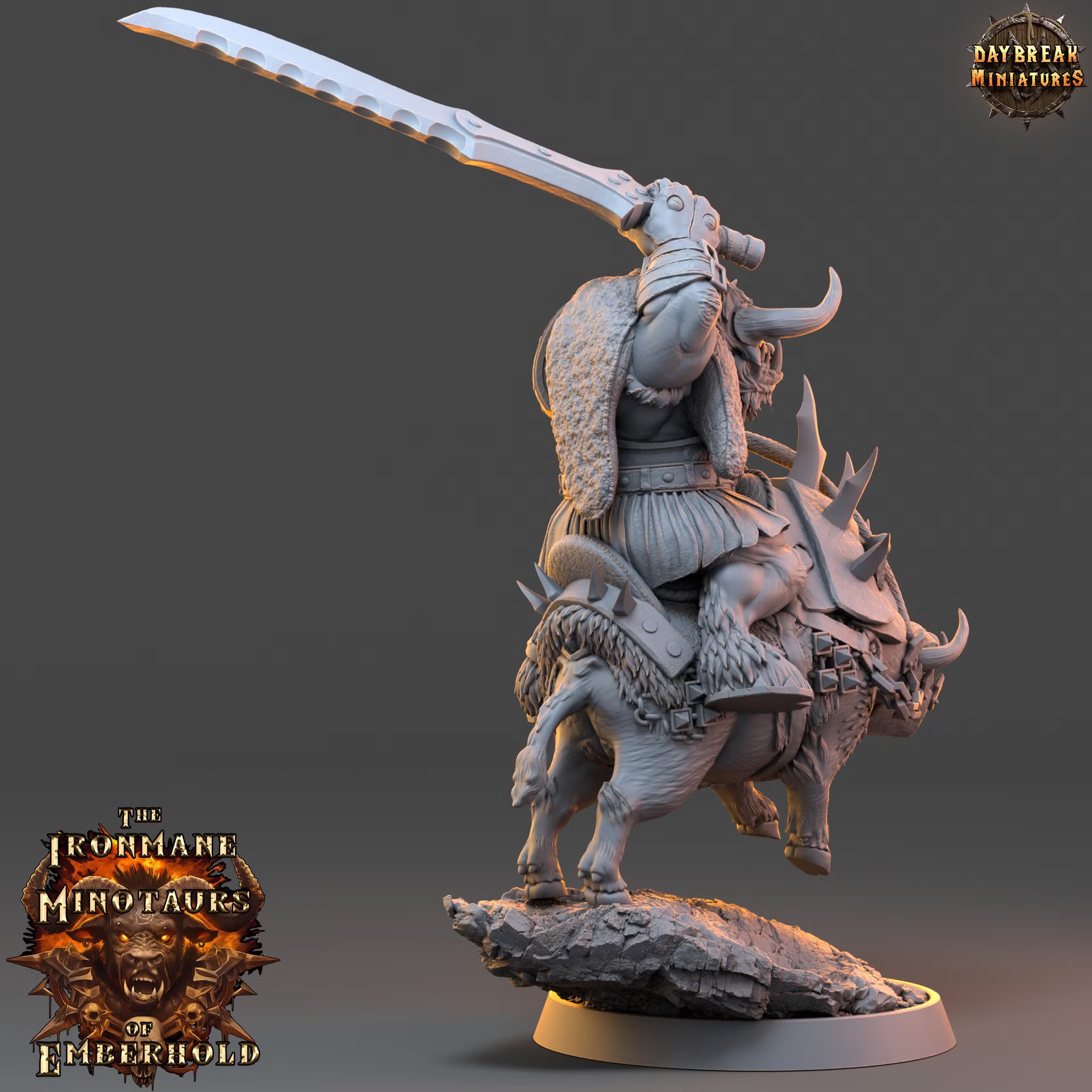 The Ironmane Minotaurs of Emberhold - Larnak Skullrend - Daybreak Miniatures — official render 3