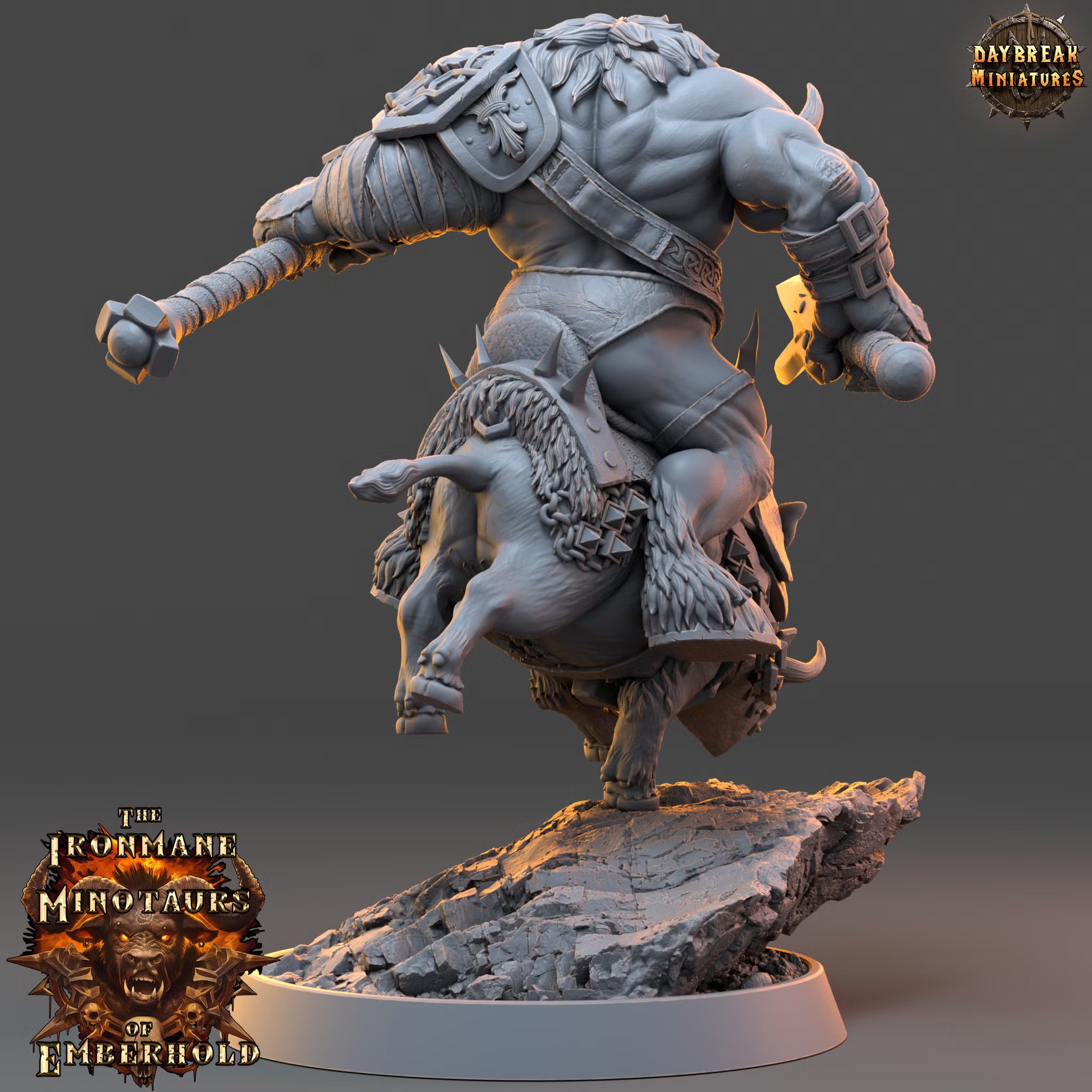 The Ironmane Minotaurs of Emberhold - Torvak Stormrage - Daybreak Miniatures — official render 3