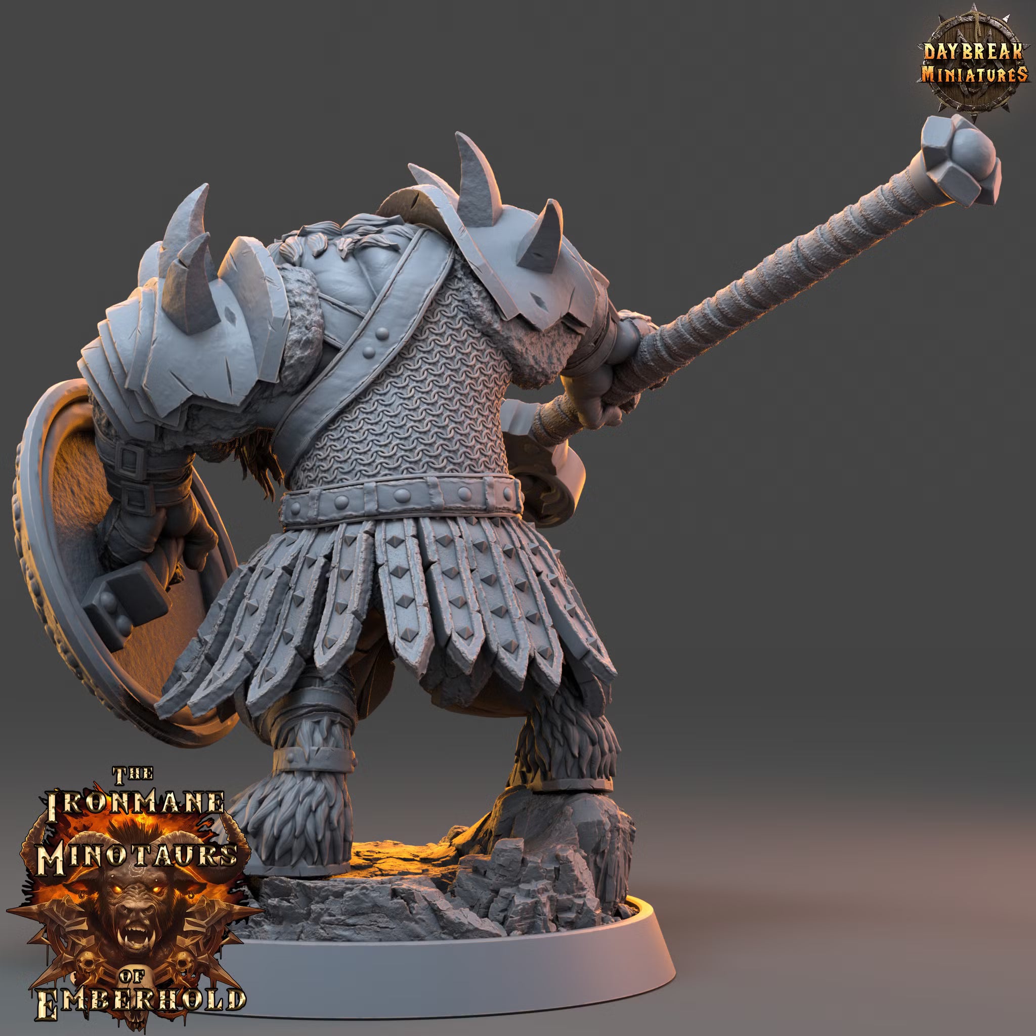 The Ironmane Minotaurs of Emberhold - Vorgrim Nightstalker - Daybreak Miniatures — official render 3
