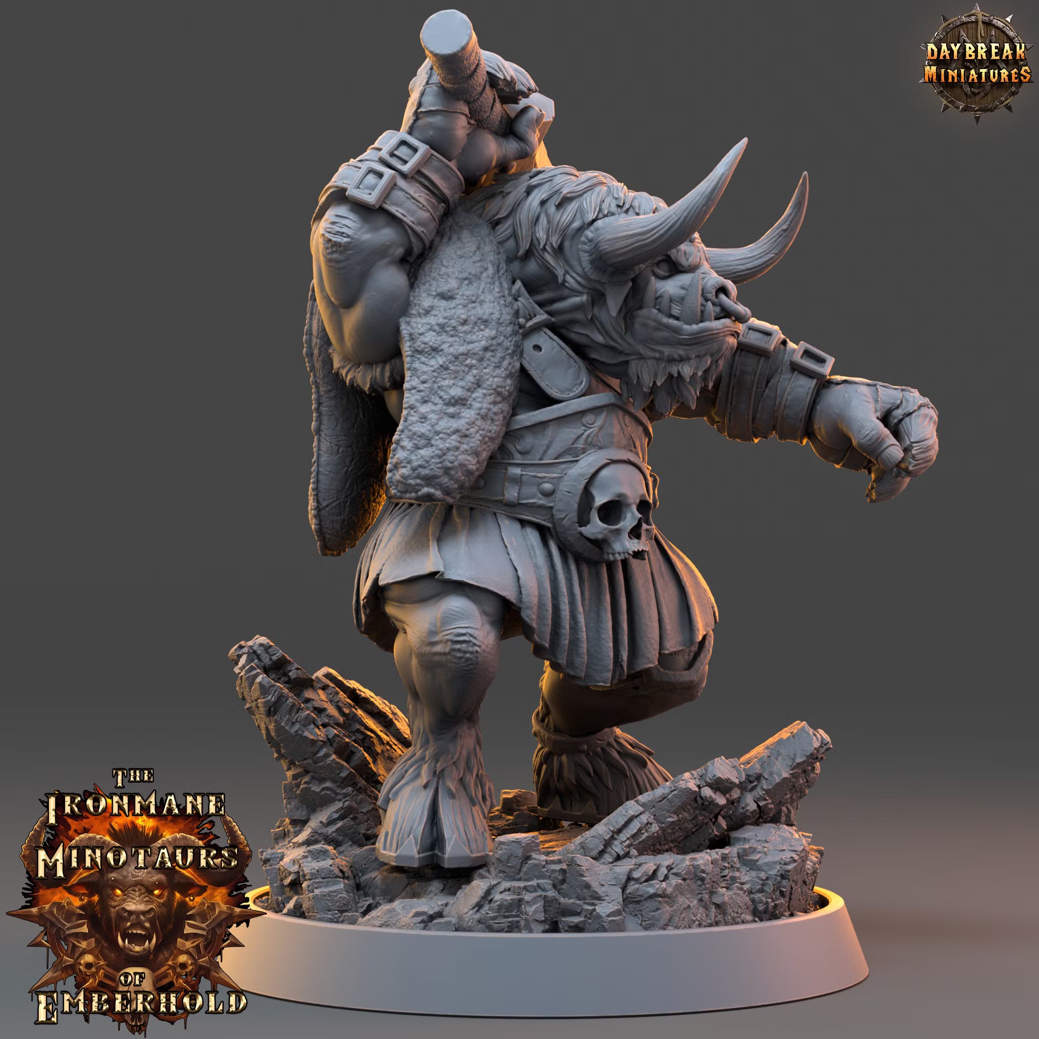 The Ironmane Minotaurs of Emberhold - Zorath Hellbane - Daybreak Miniatures — official render 2