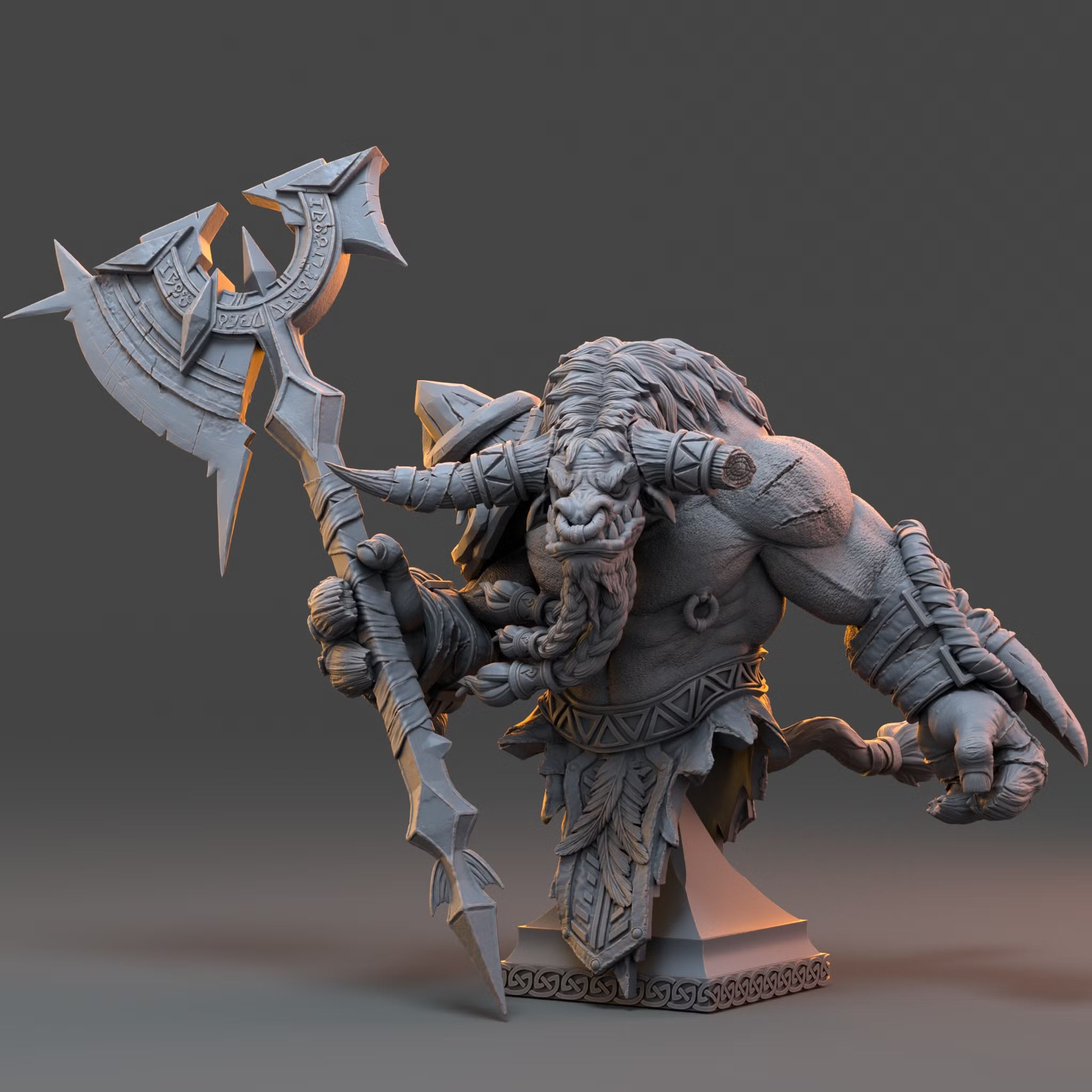 The Minotaurs of Fell Falls - Blotus Gusher - Bust - Daybreak Miniatures — official render 1