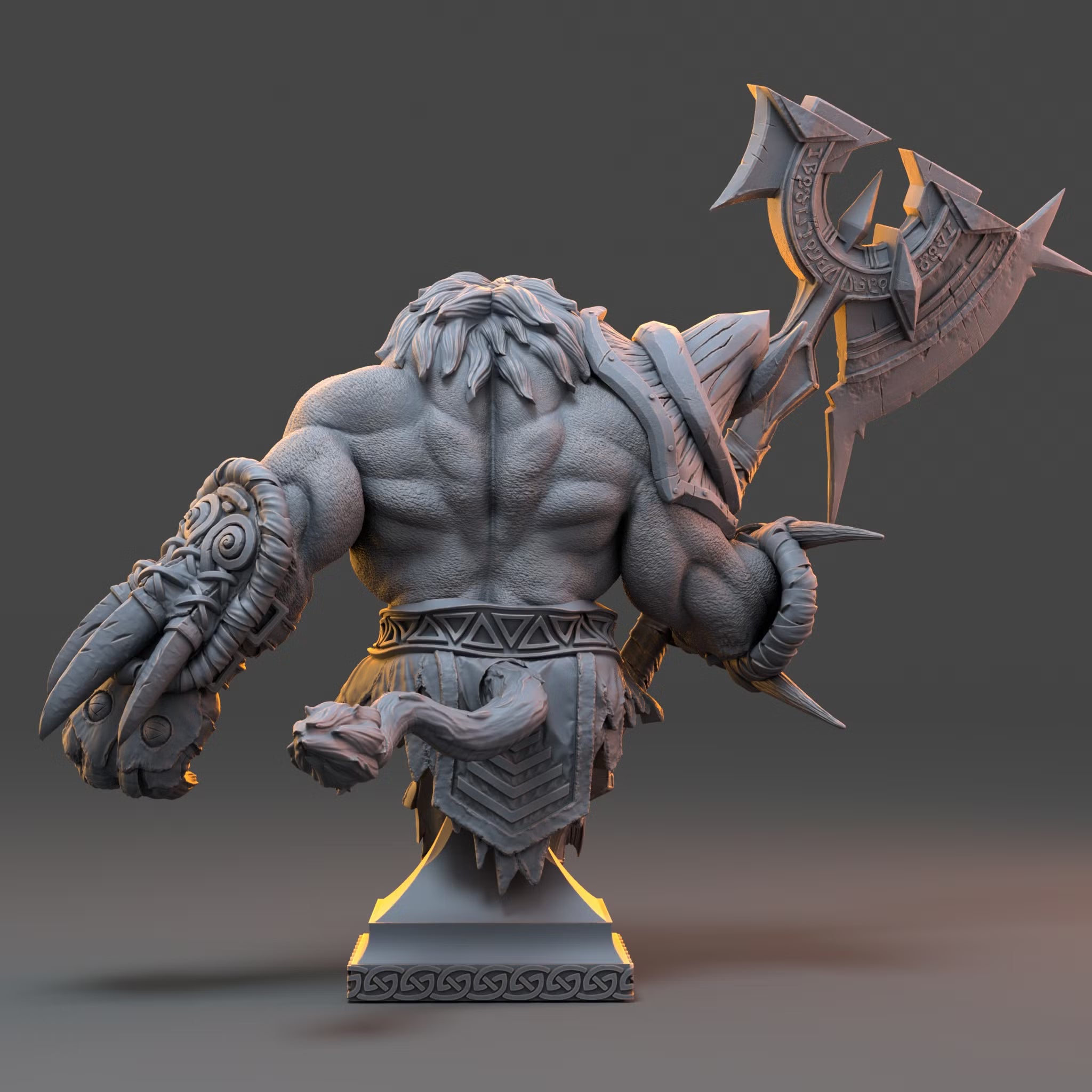 The Minotaurs of Fell Falls - Blotus Gusher - Bust - Daybreak Miniatures — official render 3