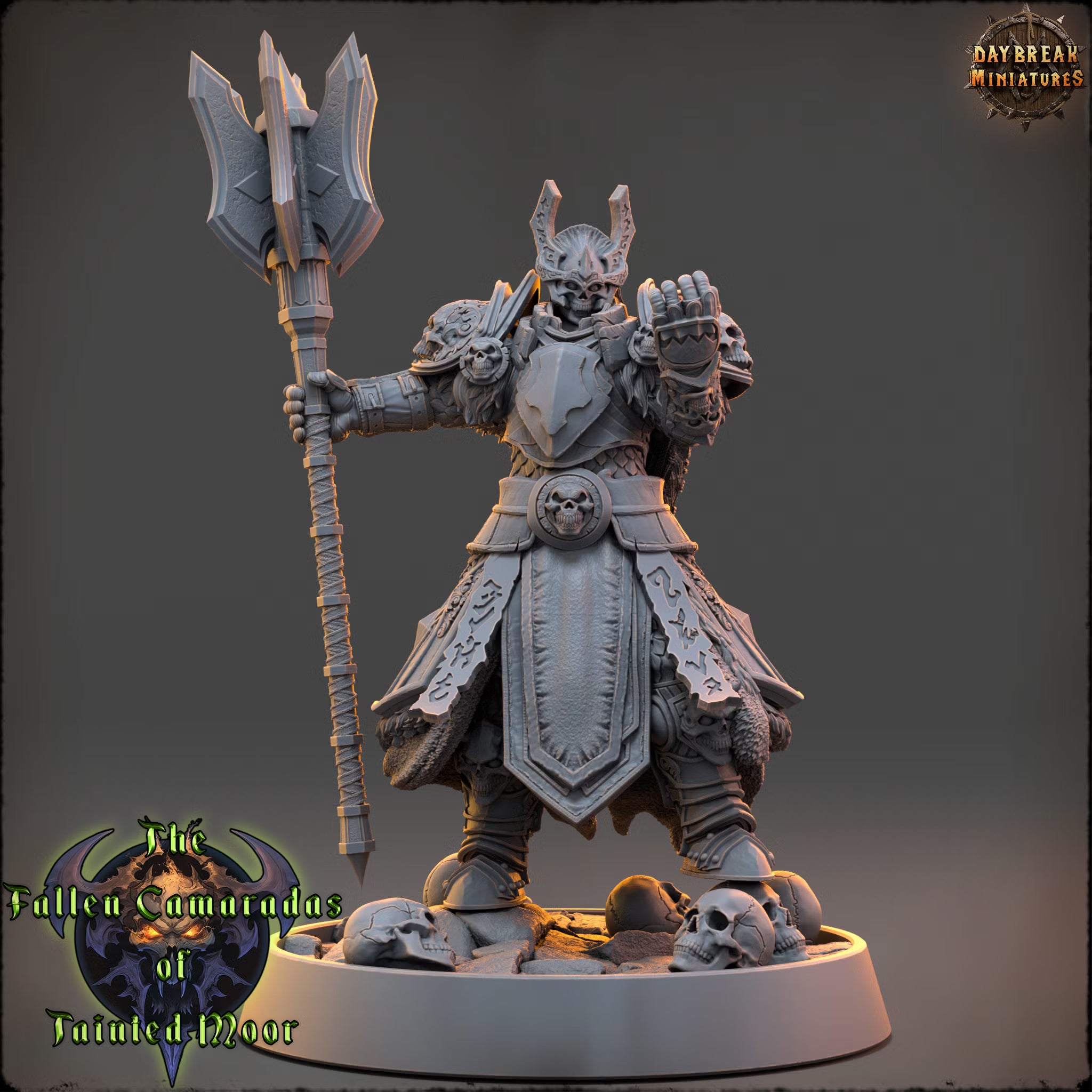 The Fallen Camaradas of Tainted Moor - Bone Warden of the Ashen Guard - Daybreak Miniatures — official render 1