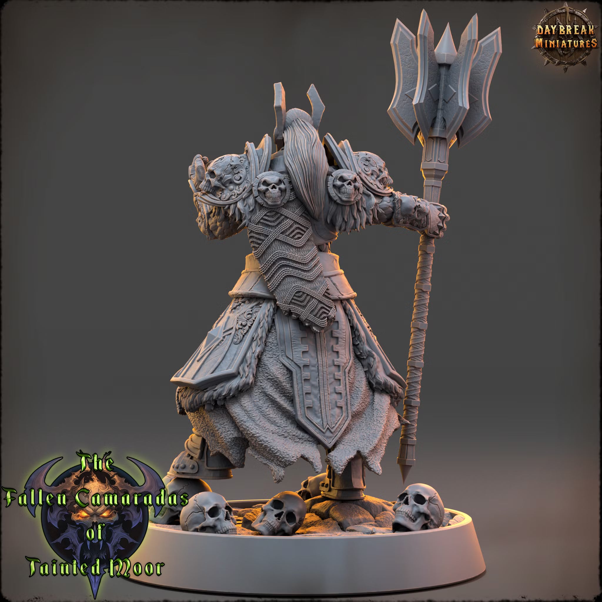 The Fallen Camaradas of Tainted Moor - Bone Warden of the Ashen Guard - Daybreak Miniatures — official render 3