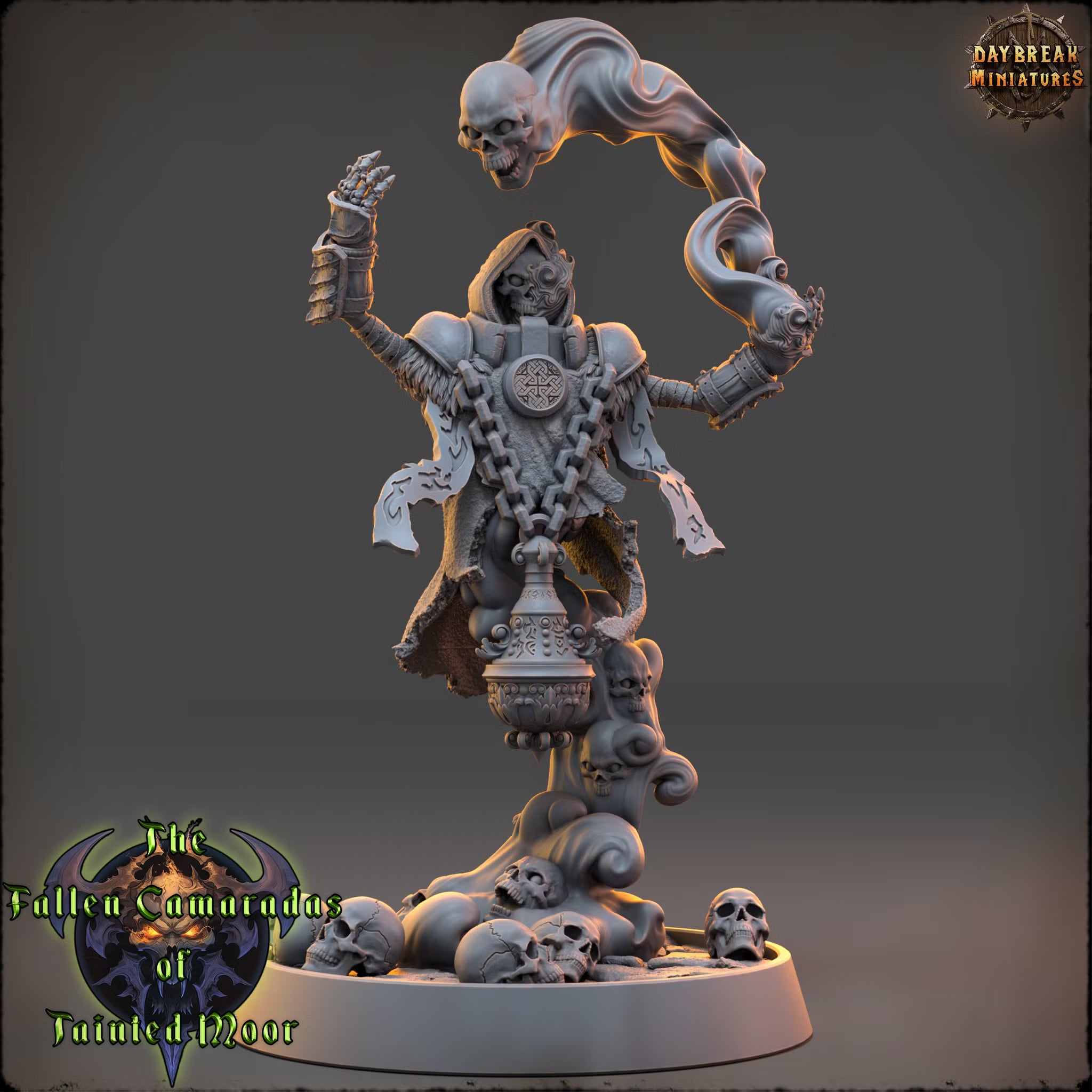 The Fallen Camaradas of Tainted Moor - Darkcaster Malvenom - Daybreak Miniatures — official render 1