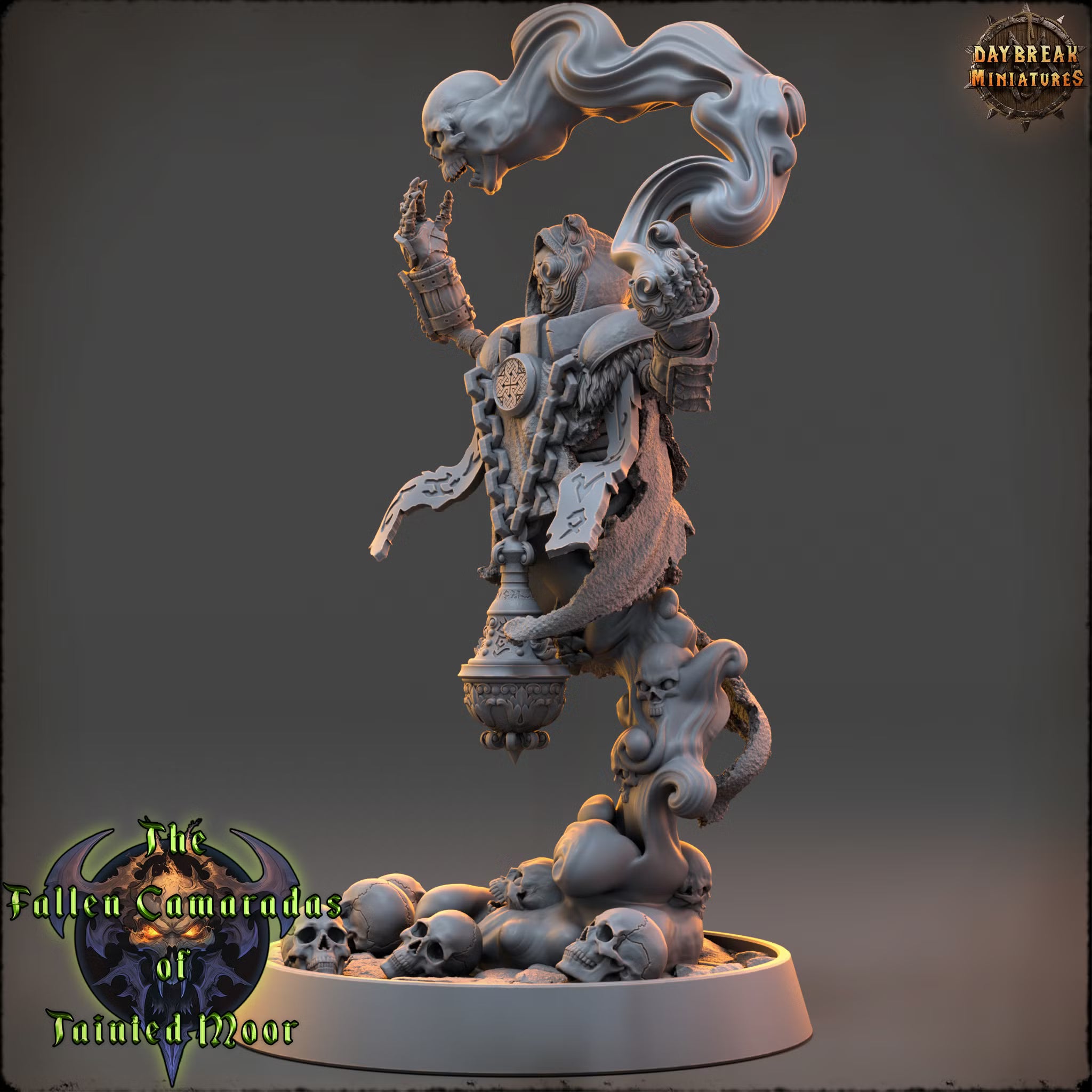 The Fallen Camaradas of Tainted Moor - Darkcaster Malvenom - Daybreak Miniatures — official render 2
