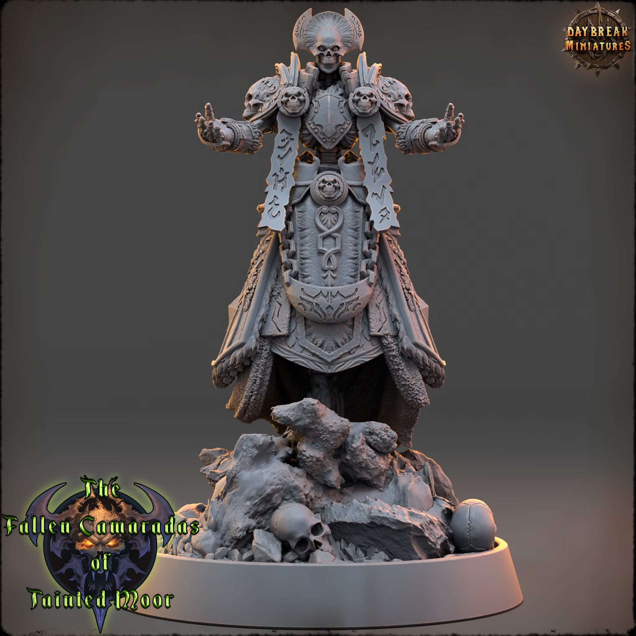 The Fallen Camaradas of Tainted Moor - The Deathpriest of Tainted Moor - Daybreak Miniatures — official render 1