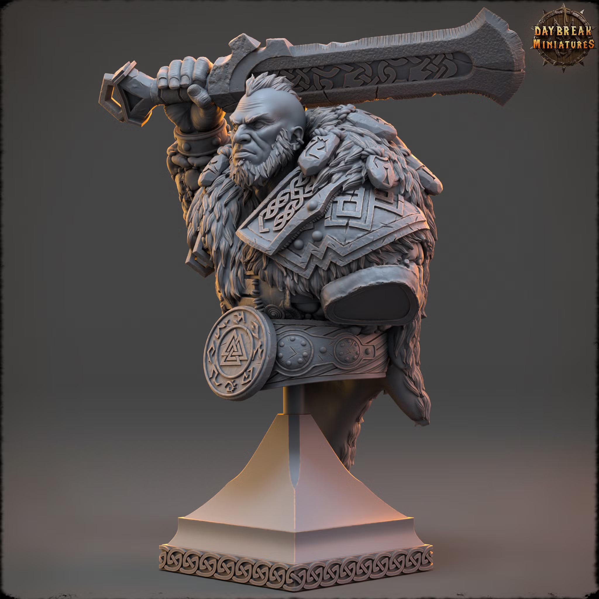 The Wintershadows of Frostfang Hold - Eirik Frostbeard - Bust - Daybreak Miniatures — official render 2