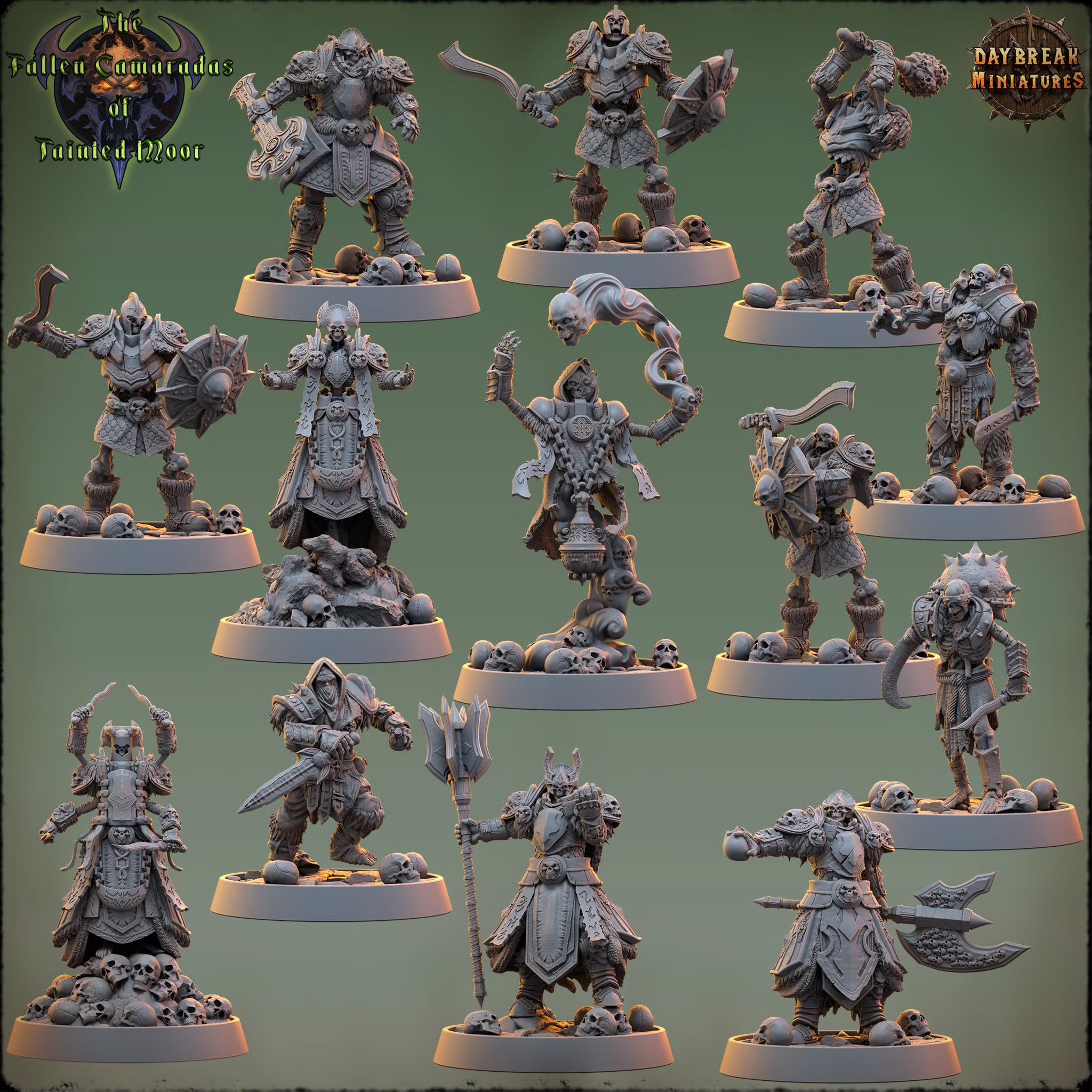 The Fallen Camaradas of Tainted Moor - The Complete Set - Daybreak Miniatures — official render 1
