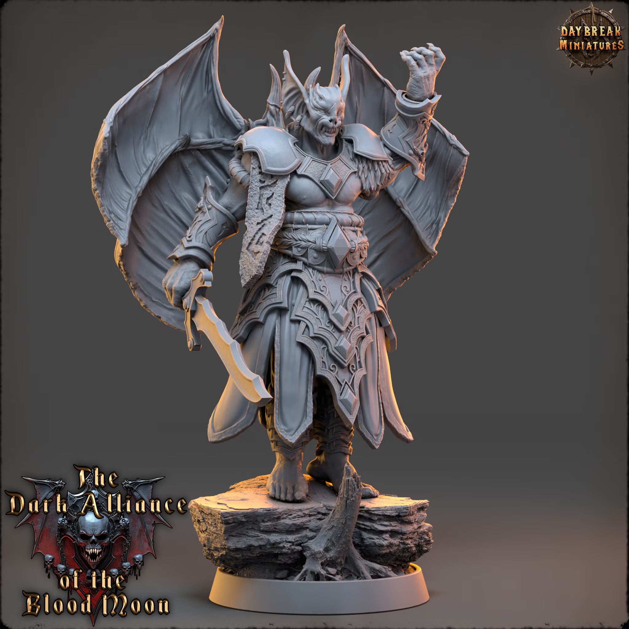 Dark Alliance of the Blood Moon - Prince Alaric Moonveil - Daybreak Miniatures — official render 1