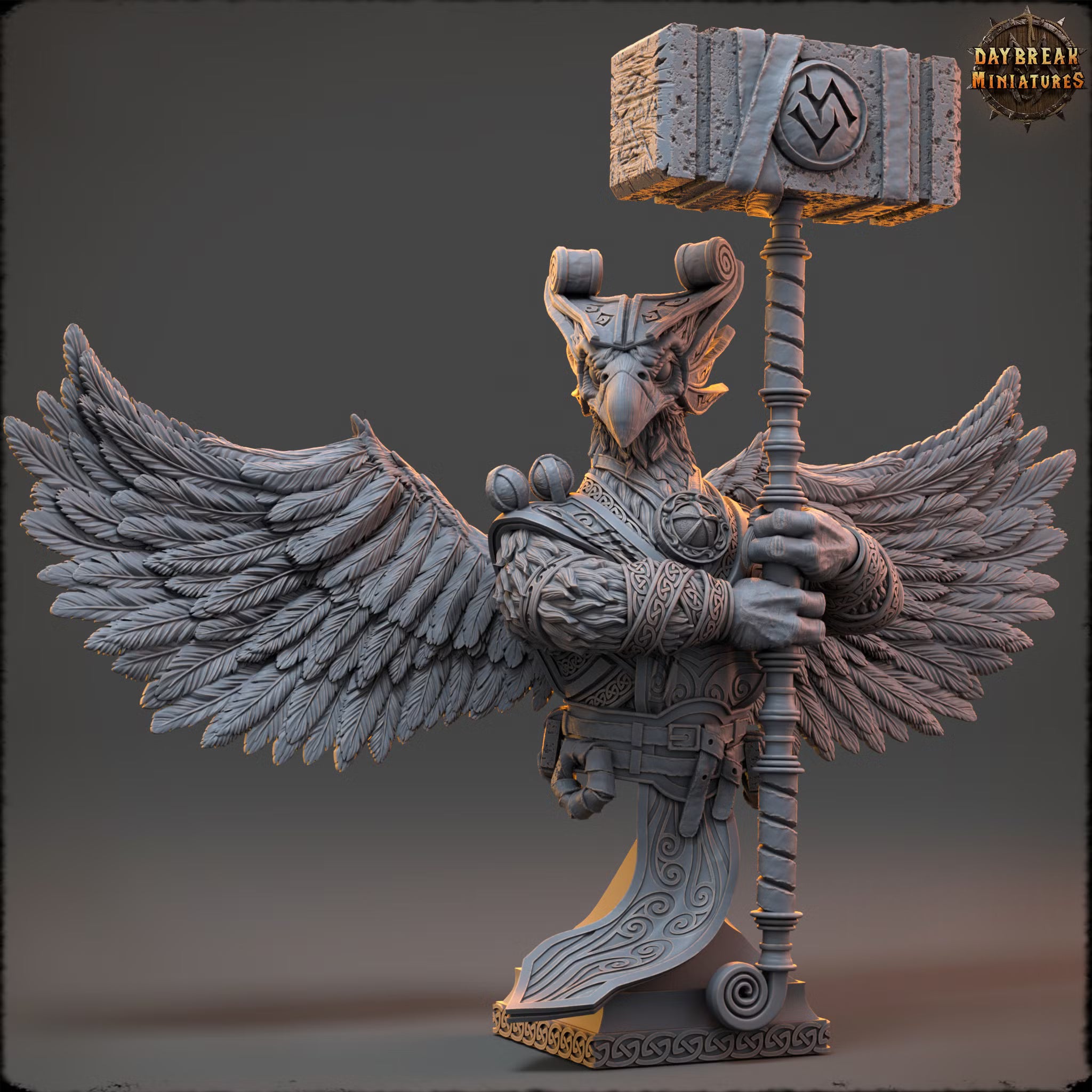 The Skyborn of Aquila - Enok Bluefeather - Bust - Daybreak Miniatures — official render 1