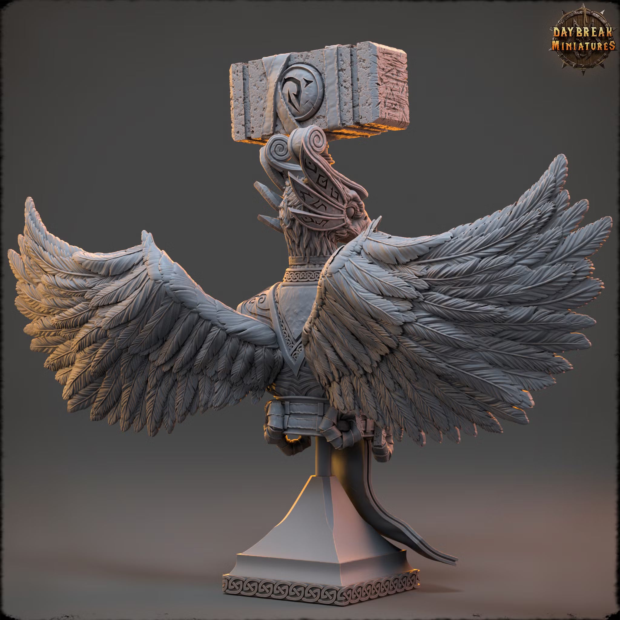 The Skyborn of Aquila - Enok Bluefeather - Bust - Daybreak Miniatures — official render 3