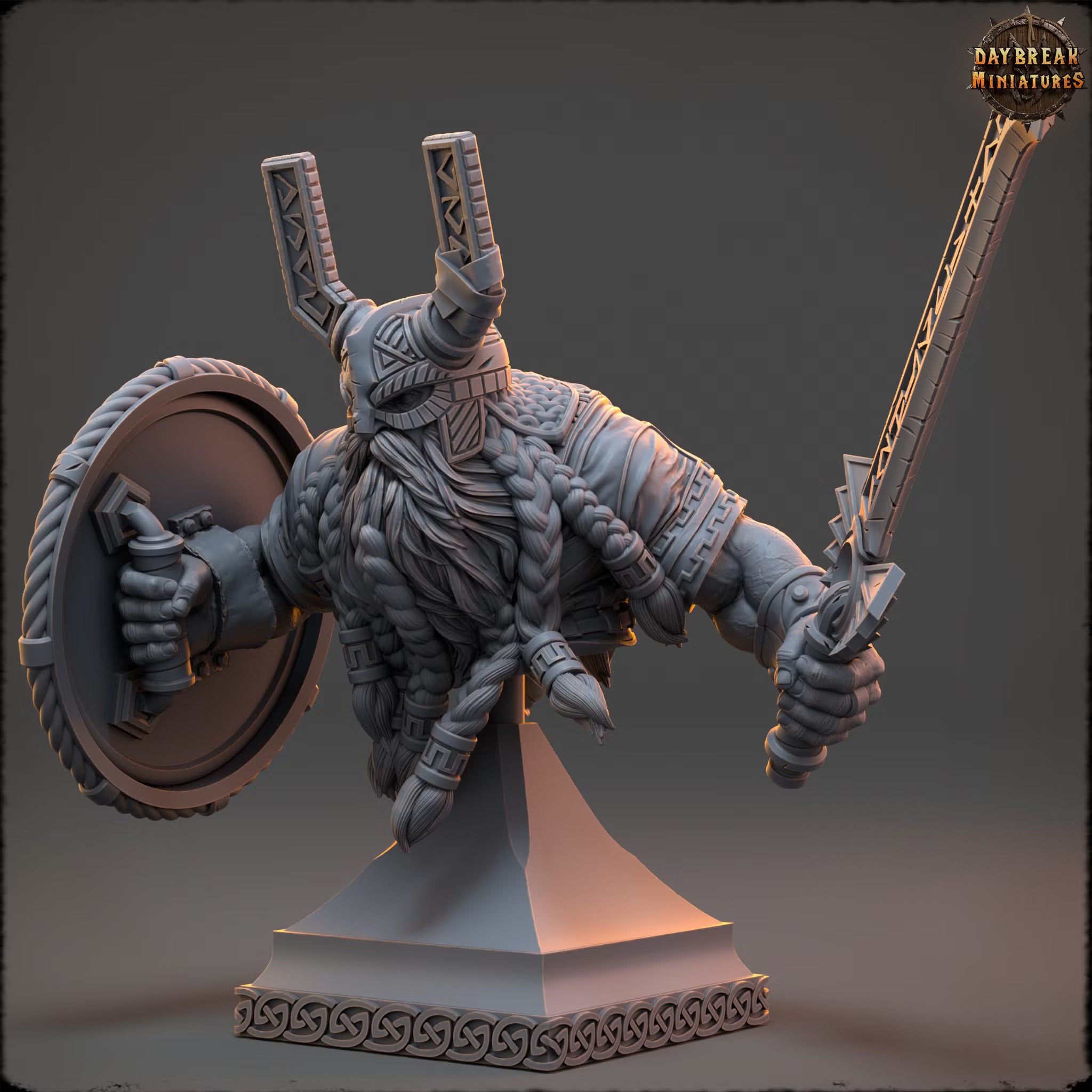 The Dwarfs of the Dark Deep - Eino Ravenblade Ægger - Bust - Daybreak Miniatures — official view 2